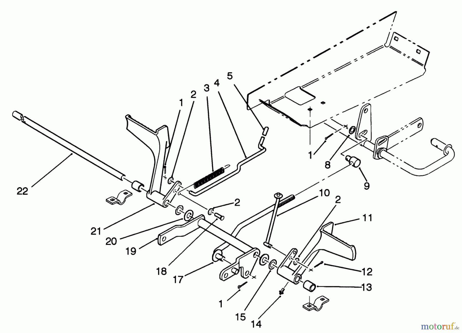 Toro Neu Mowers, Lawn & Garden Tractor Seite 1 22-14O502 (244-5) - Toro 244-5 Yard Tractor, 1992 (2000001-2999999) BRAKE AND CLUTCH PEDAL ASSEMBLY