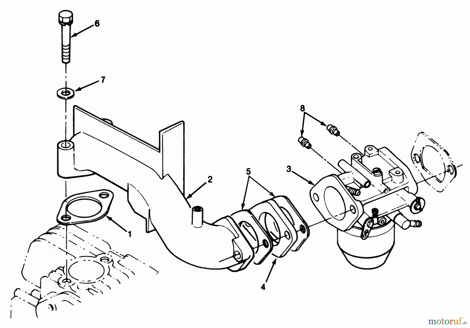  Toro Neu Mowers, Lawn & Garden Tractor Seite 1 22-14OE02 (244-H) - Toro 244-H Yard Tractor, 1992 (2000001-2999999) 14HP ENGINE CARBURETOR ASSEMBLY