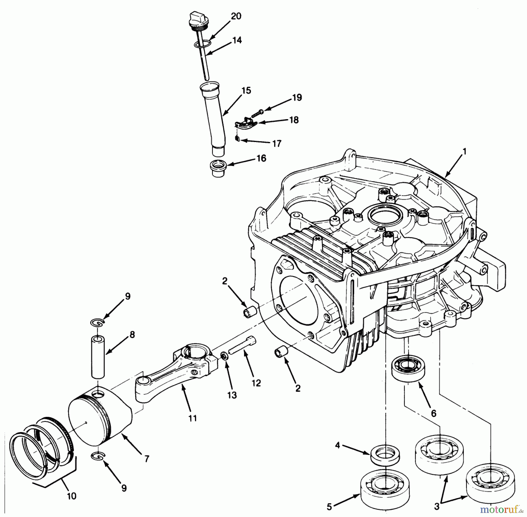 Toro Neu Mowers, Lawn & Garden Tractor Seite 1 22-14OE02 (244-H) - Toro 244-H Yard Tractor, 1992 (2000001-2999999) 14HP ENGINE CYLINDER BLOCK ASSEMBLY