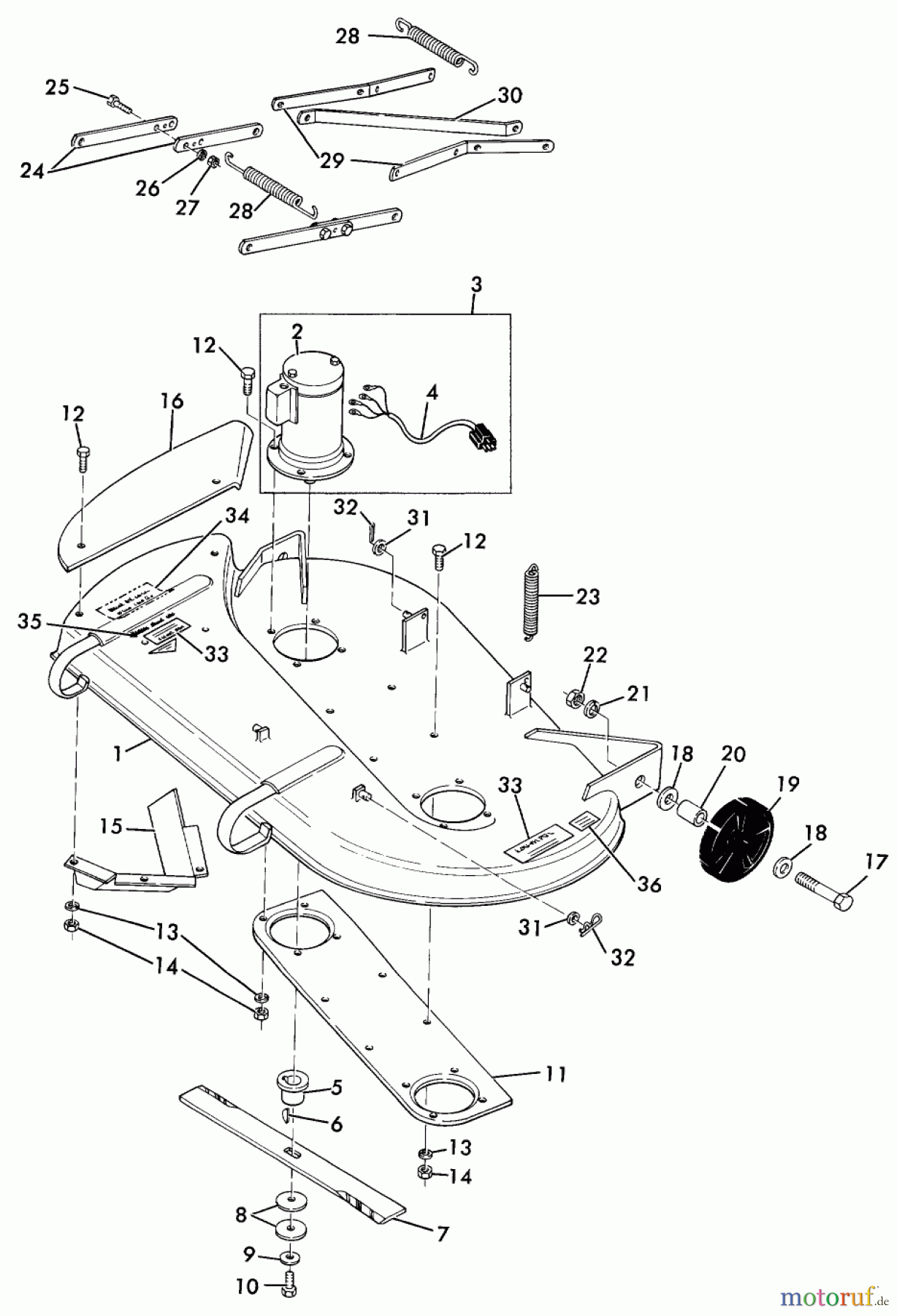 Toro Neu Mowers, Lawn & Garden Tractor Seite 1 3-6000 (A-65) - Toro A-65 Elec-Trak, 1976 A-65 PARTS MANUAL E21.000 36