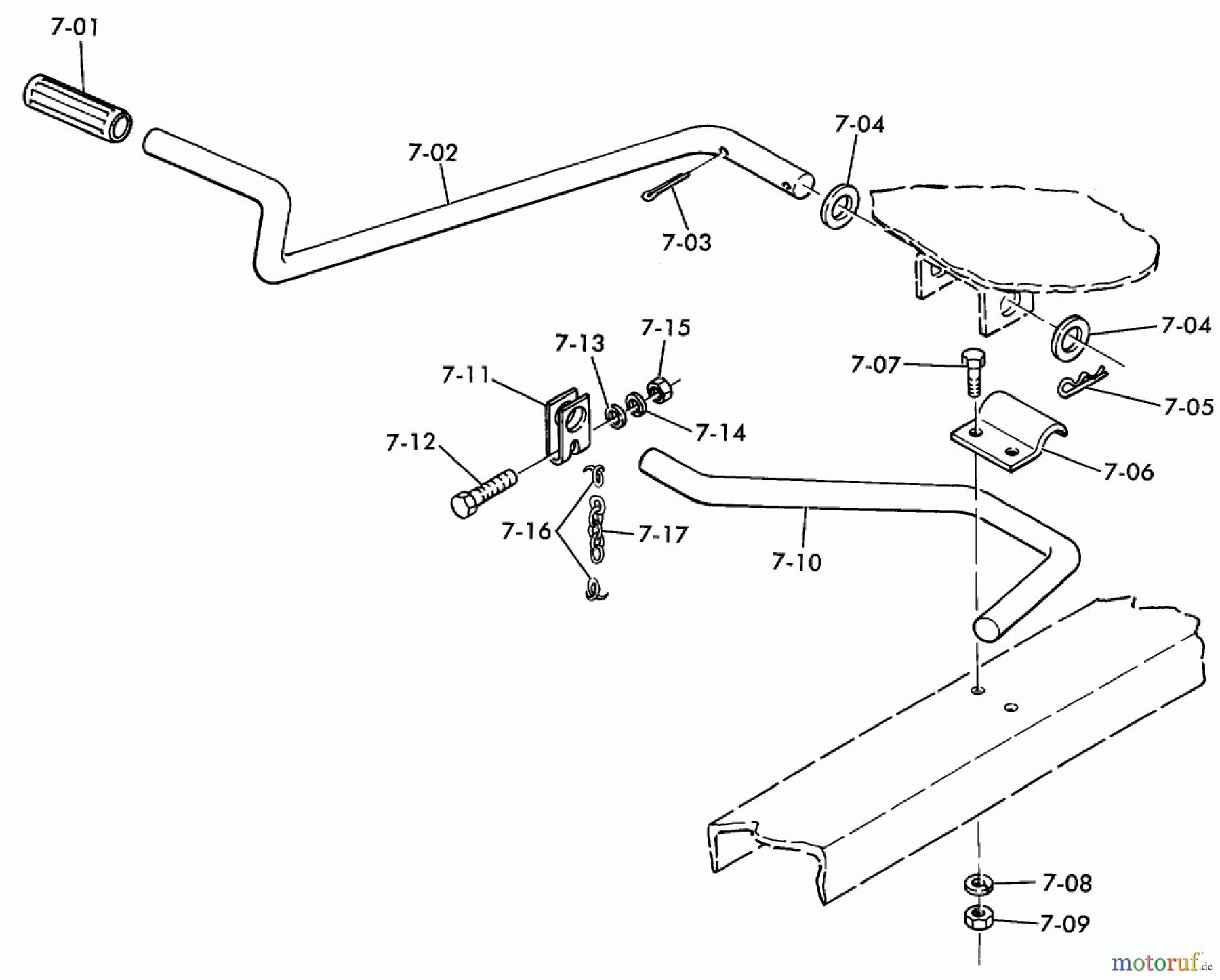 Toro Neu Mowers, Lawn & Garden Tractor Seite 1 3-6000 (A-65) - Toro A-65 Elec-Trak, 1976 A-65 PARTS MANUAL E7.000 LIFT LINKAGE (FIG. 7)