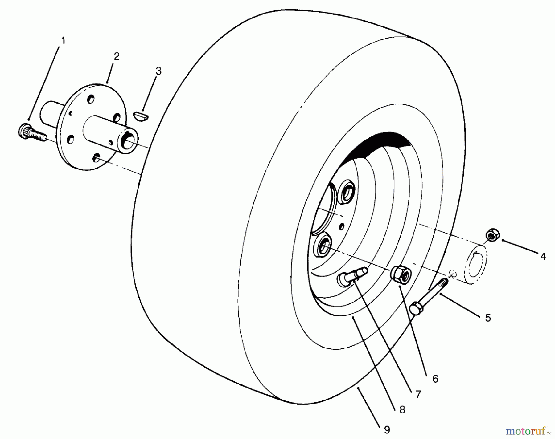  Toro Neu Mowers, Lawn & Garden Tractor Seite 1 30610 (120) - Toro Proline 120, 1994 (490001-499999) FRONT WHEEL ASSEMBLY