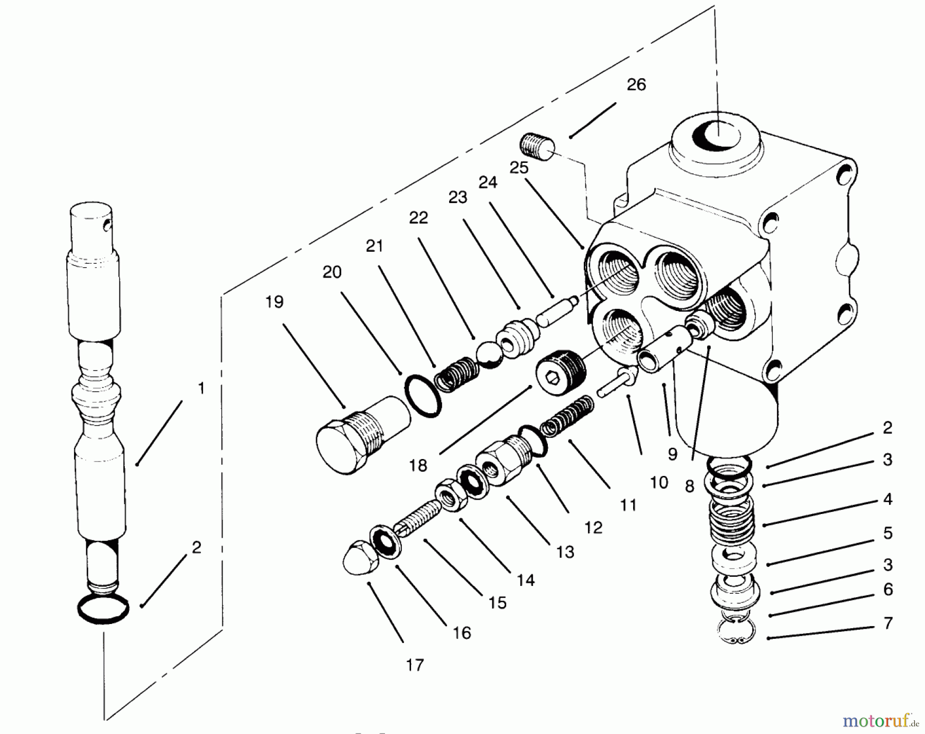 Toro Neu Mowers, Lawn & Garden Tractor Seite 1 30610 (120) - Toro Proline 120, 1994 (490001-499999) VALVE ASSEMBLY NO. 54-0090