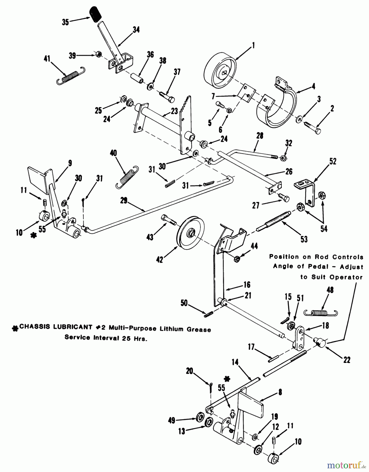Toro Neu Mowers, Lawn & Garden Tractor Seite 1 31-10K801 (310-8) - Toro 310-8 Garden Tractor, 1990 CLUTCH, BRAKE AND SPEED CONTROL LINKAGE