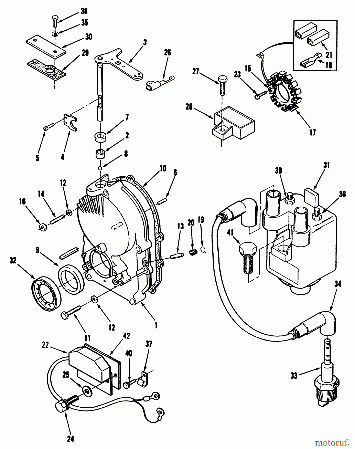 Toro Neu Mowers, Lawn & Garden Tractor Seite 1 31-10K801 (310-8) - Toro 310-8 Garden Tractor, 1990 GEARCASE AND IGNITION CONTROLS