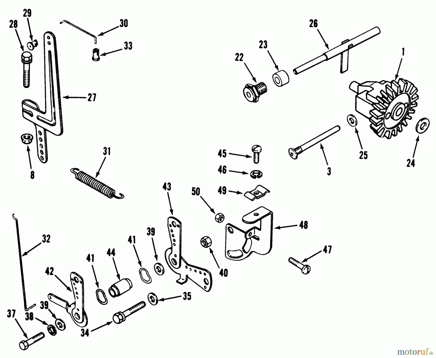 Toro Neu Mowers, Lawn & Garden Tractor Seite 1 31-10K801 (310-8) - Toro 310-8 Garden Tractor, 1990 KOHLER GOVERNOR LINKAGE