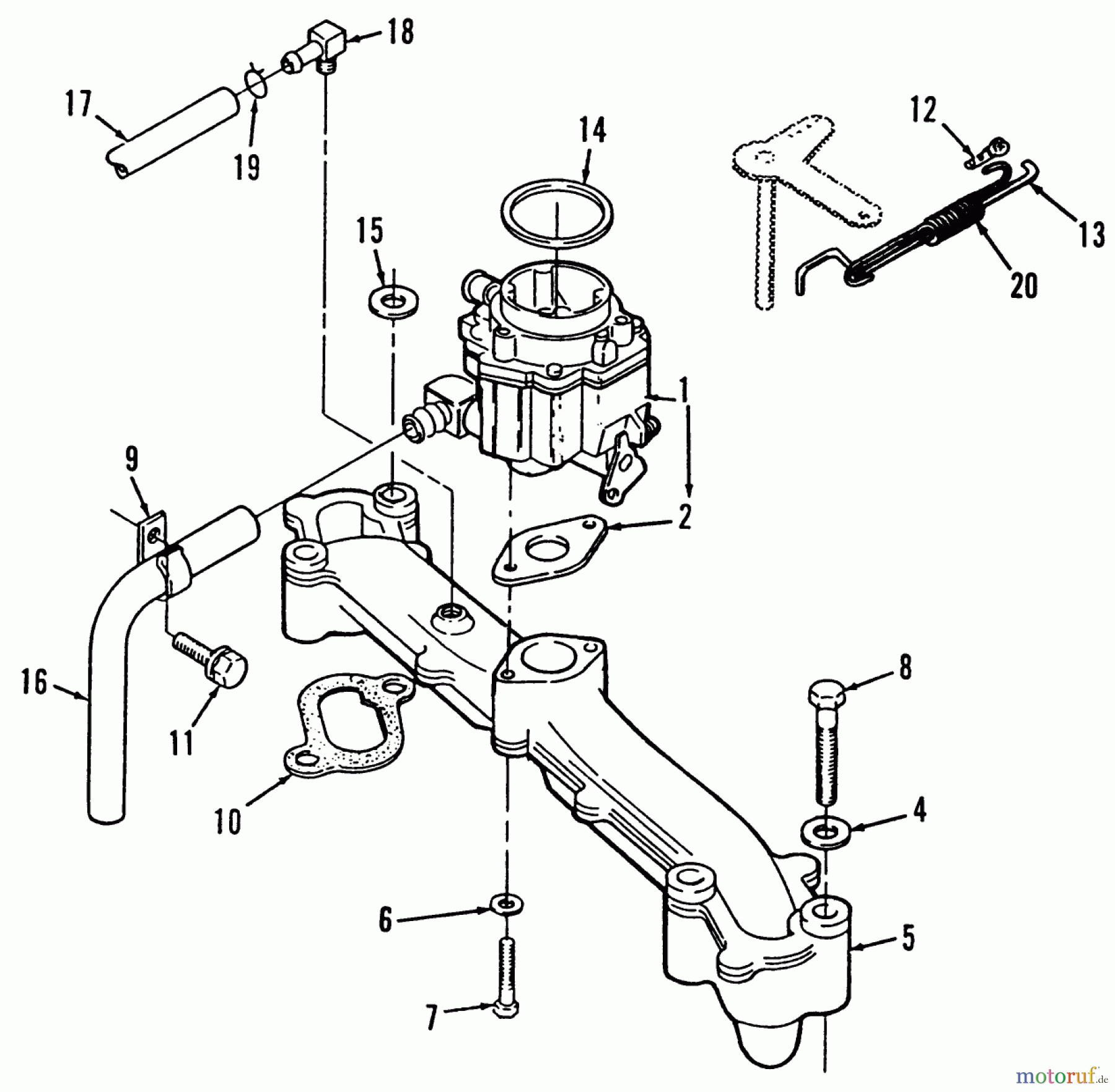Toro Neu Mowers, Lawn & Garden Tractor Seite 1 31-12K802 (312-8) - Toro 312-8 Garden Tractor, 1991 (1000001-1999999) INTAKE MANIFOLD