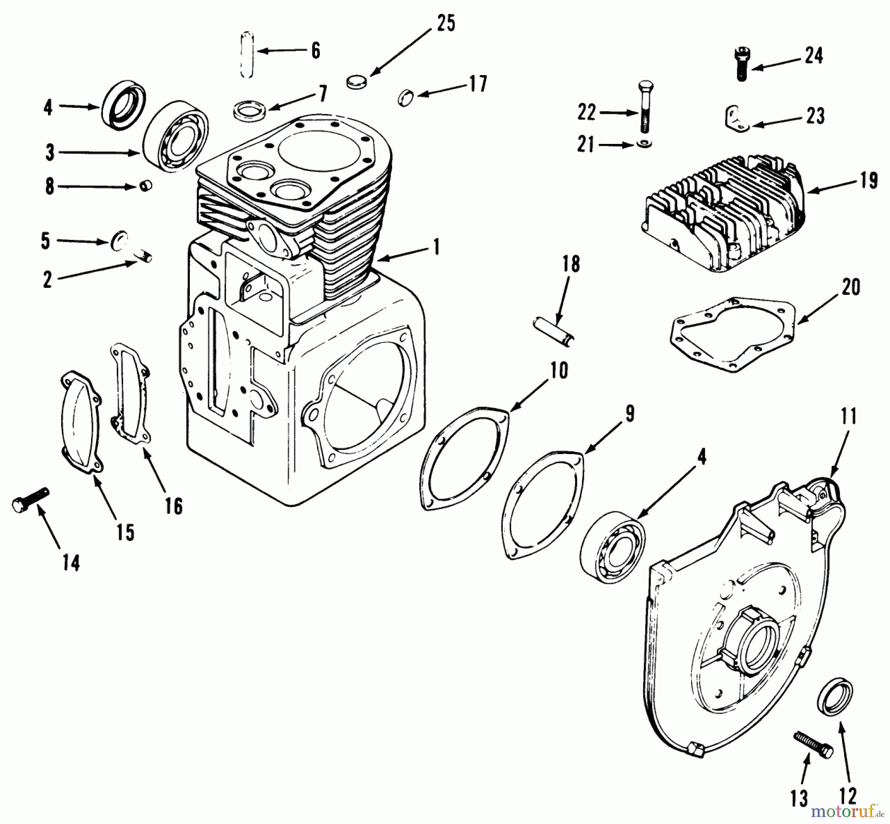 Toro Neu Mowers, Lawn & Garden Tractor Seite 1 31-12K802 (312-8) - Toro 312-8 Garden Tractor, 1991 (1000001-1999999) KOHLER CRANKCASE & CYLINDER HEAD