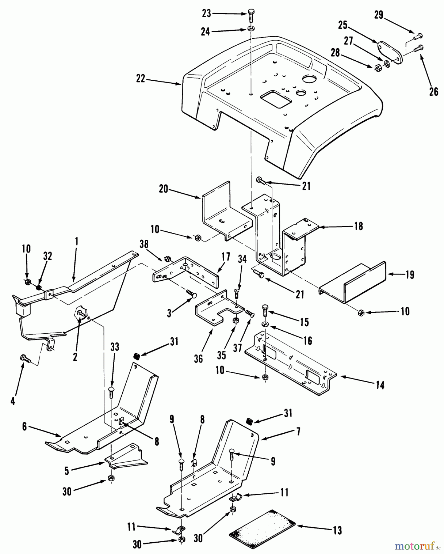 Toro Neu Mowers, Lawn & Garden Tractor Seite 1 31-12K802 (312-8) - Toro 312-8 Garden Tractor, 1991 (1000001-1999999) SHEET METAL AND COVERS #3