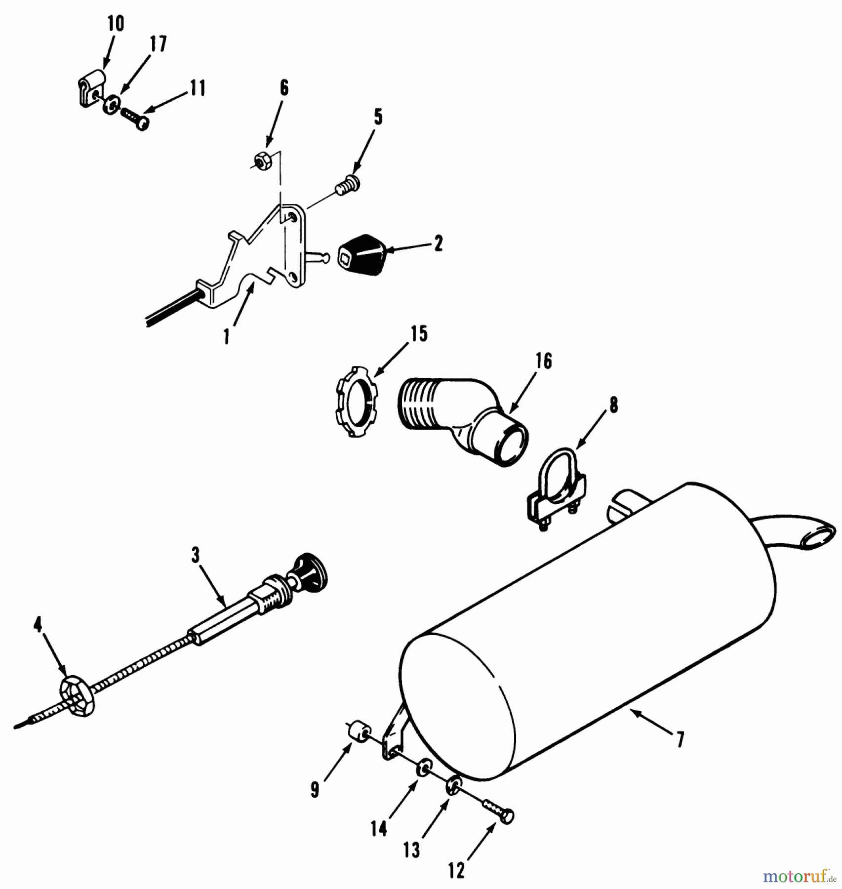 Toro Neu Mowers, Lawn & Garden Tractor Seite 1 31-12K802 (312-8) - Toro 312-8 Garden Tractor, 1991 (1000001-1999999) THROTTLE CHOKE & EXHAUST