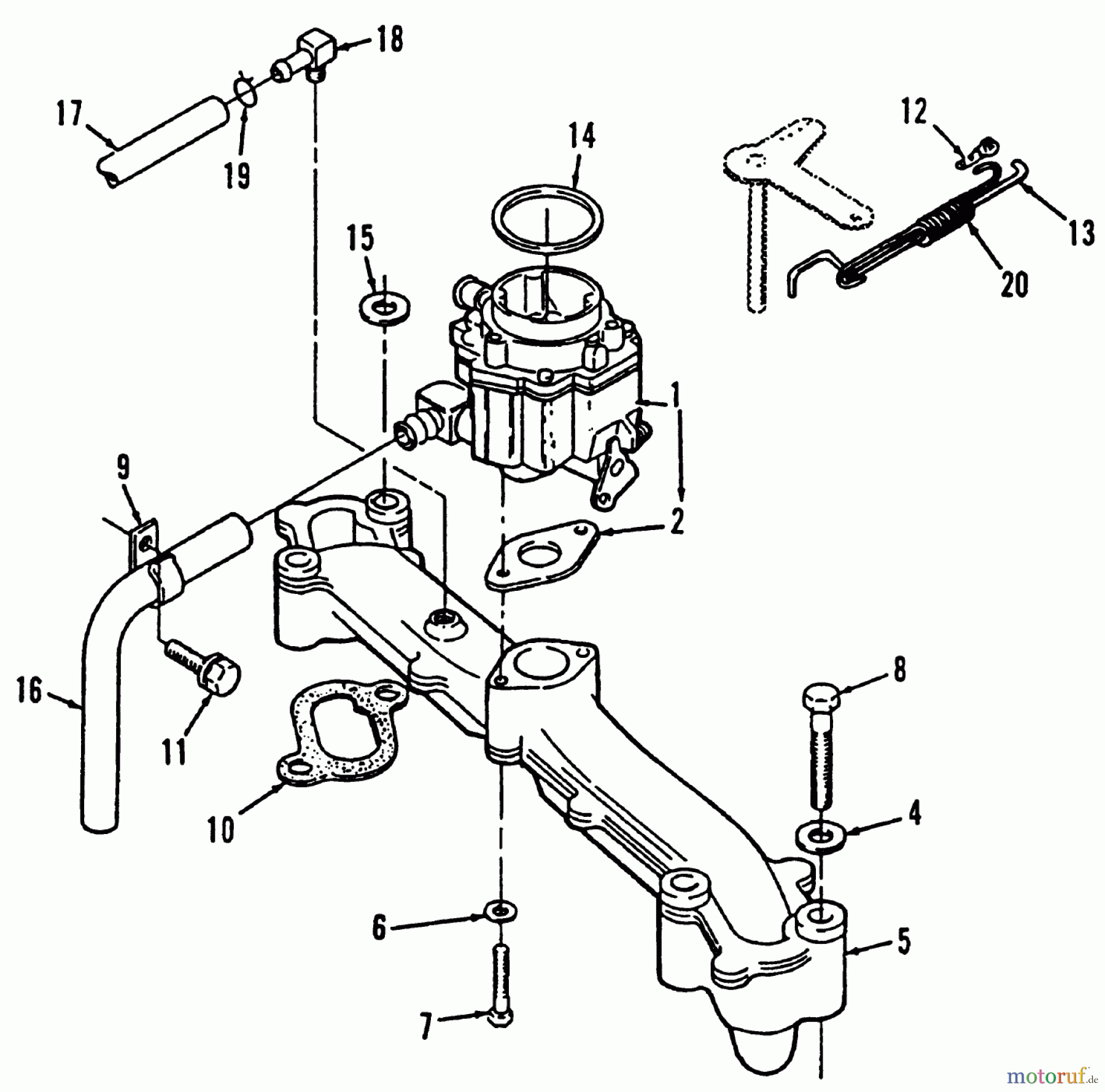 Toro Neu Mowers, Lawn & Garden Tractor Seite 1 31-10K803 (310-8) - Toro 310-8 Garden Tractor, 1992 (2000001-2999999) INTAKE MANIFOLD POWER PLUS
