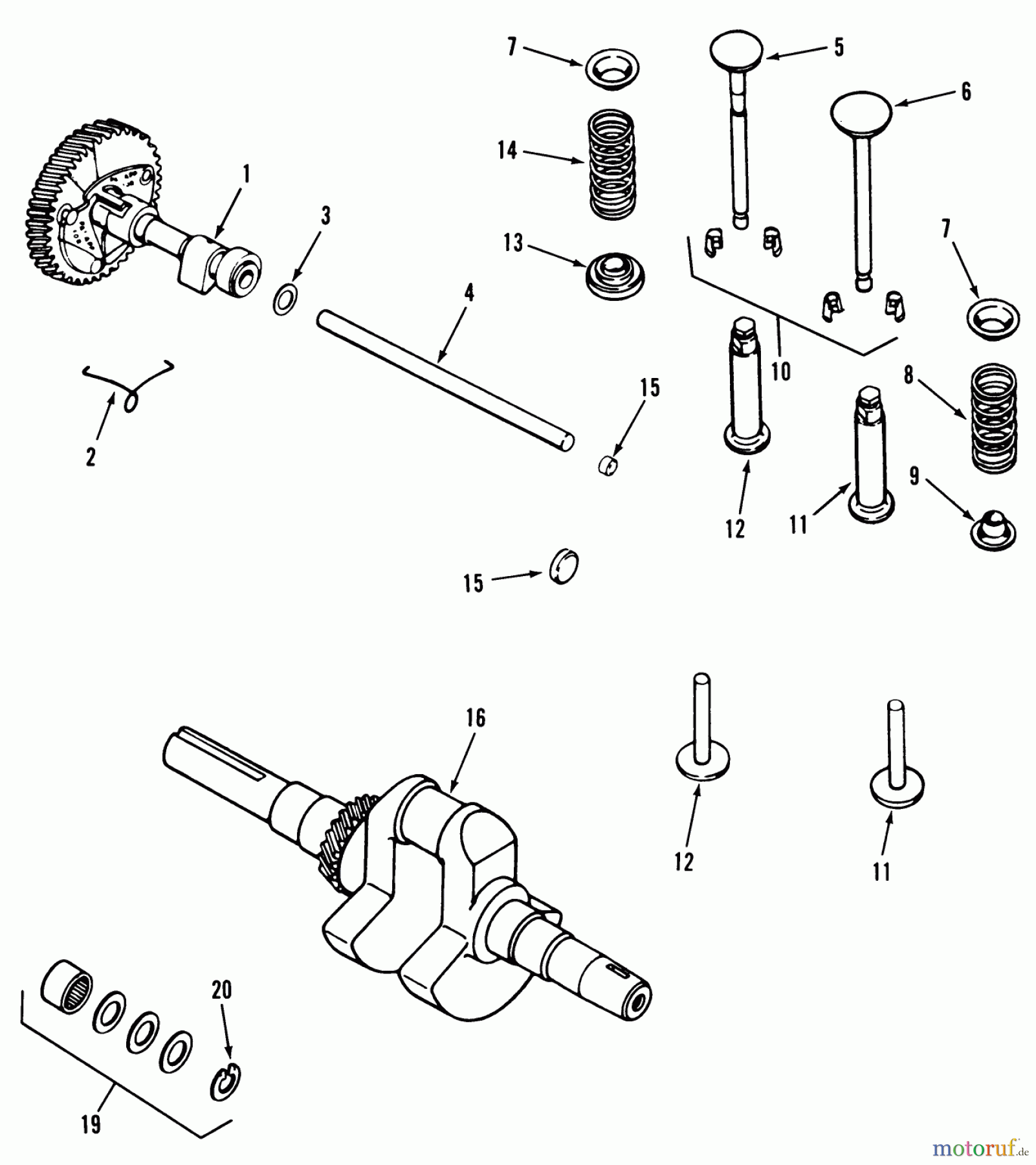 Toro Neu Mowers, Lawn & Garden Tractor Seite 1 31-10K803 (310-8) - Toro 310-8 Garden Tractor, 1992 (2000001-2999999) KOHLER CAMSHAFT, CRANKSHAFT AND VALVES