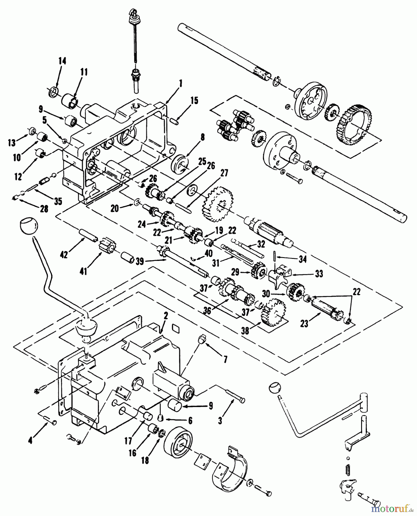 Toro Neu Mowers, Lawn & Garden Tractor Seite 1 31-10K803 (310-8) - Toro 310-8 Garden Tractor, 1992 (2000001-2999999) MECHANICAL TRANSMISSION 8-SPEED #1