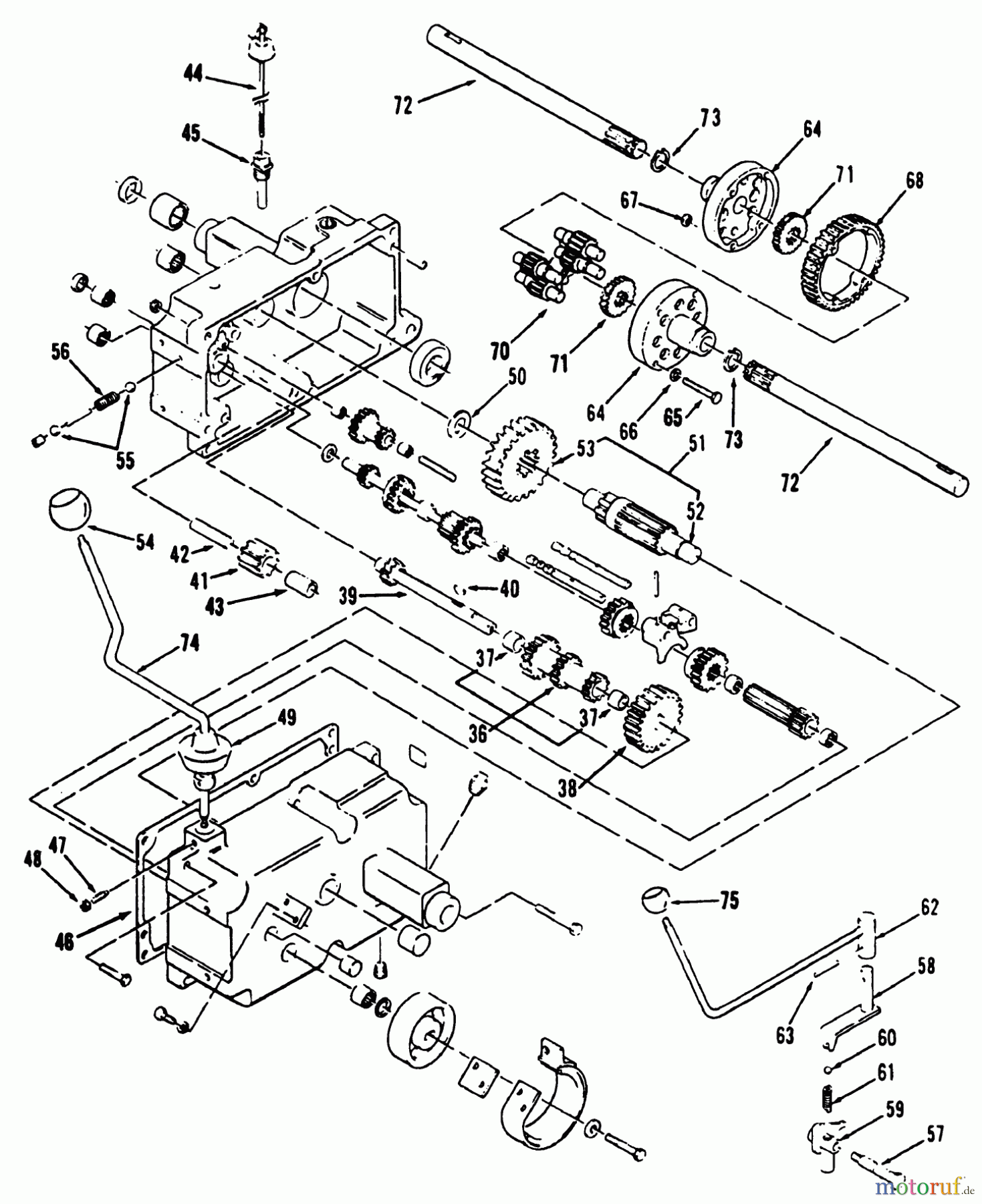 Toro Neu Mowers, Lawn & Garden Tractor Seite 1 31-10K803 (310-8) - Toro 310-8 Garden Tractor, 1992 (2000001-2999999) MECHANICAL TRANSMISSION 8-SPEED #2