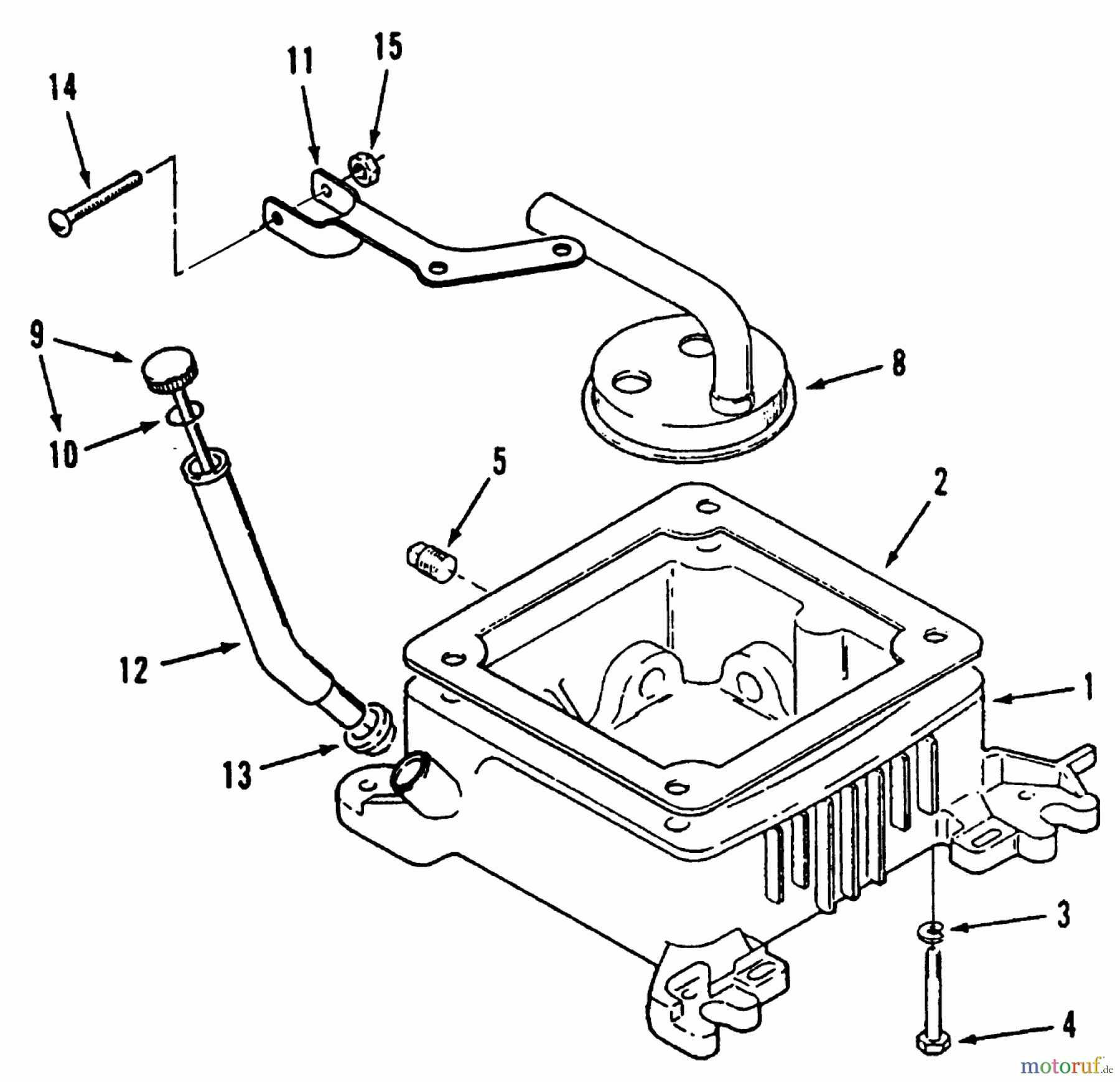 Toro Neu Mowers, Lawn & Garden Tractor Seite 1 31-10K803 (310-8) - Toro 310-8 Garden Tractor, 1992 (2000001-2999999) OIL BASE FILL TUBE AND BRACKET POWER PLUS