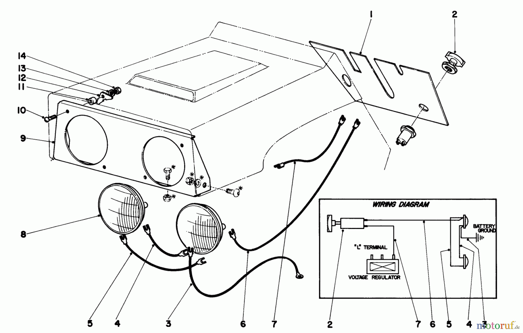 Toro Neu Accessories, Mower 59023 - Toro Light Kit, Tractor, 1966 (6000001-6999999) 7 H.P. TRACTOR LIGHT KIT NO. 59023