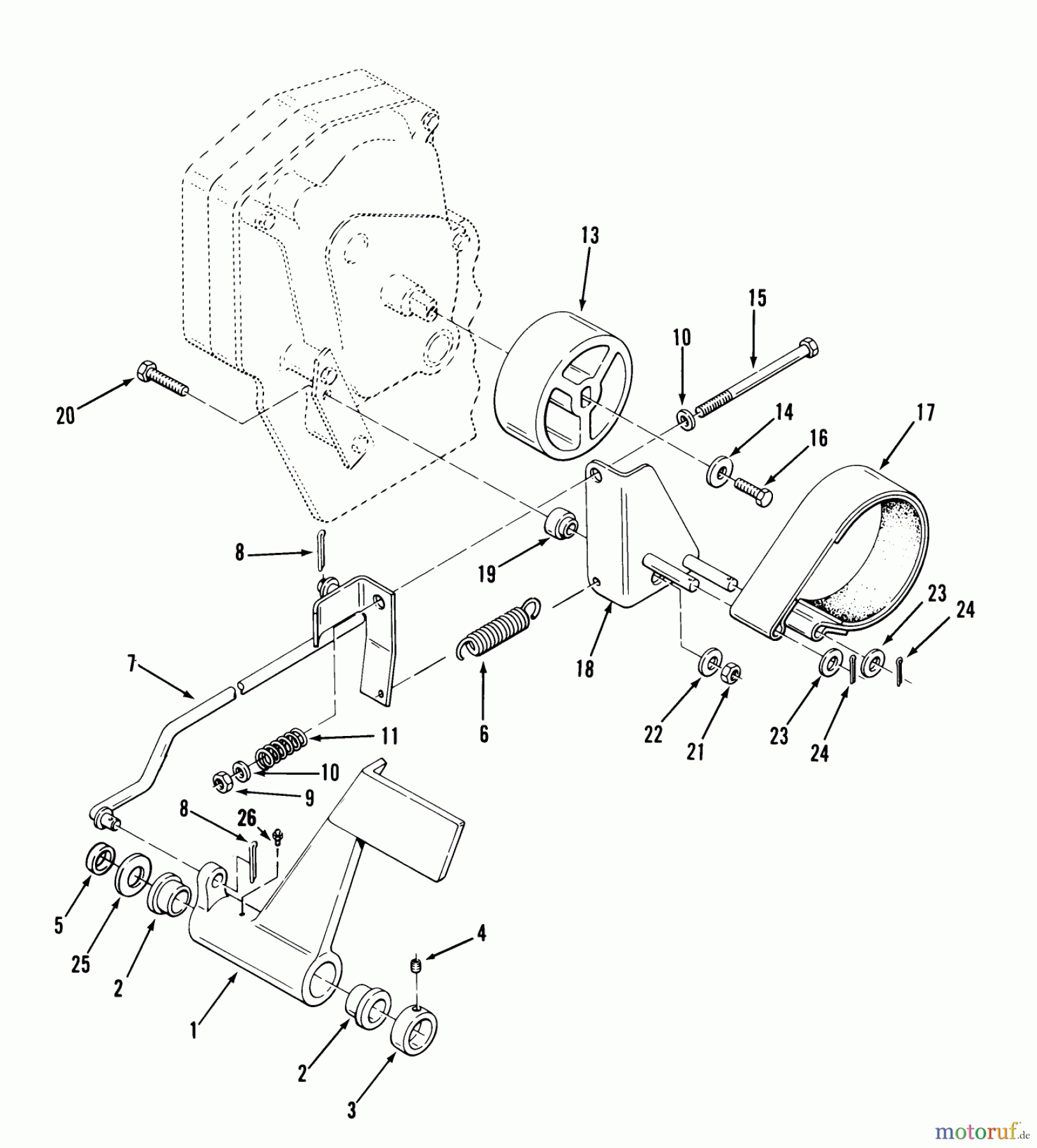 Toro Neu Mowers, Lawn & Garden Tractor Seite 2 C1-20OE02 (520-HC) - Toro 520-HC Garden Tractor, 1989 CLUTCH, BRAKE & SPEED CONTROL LINKAGE