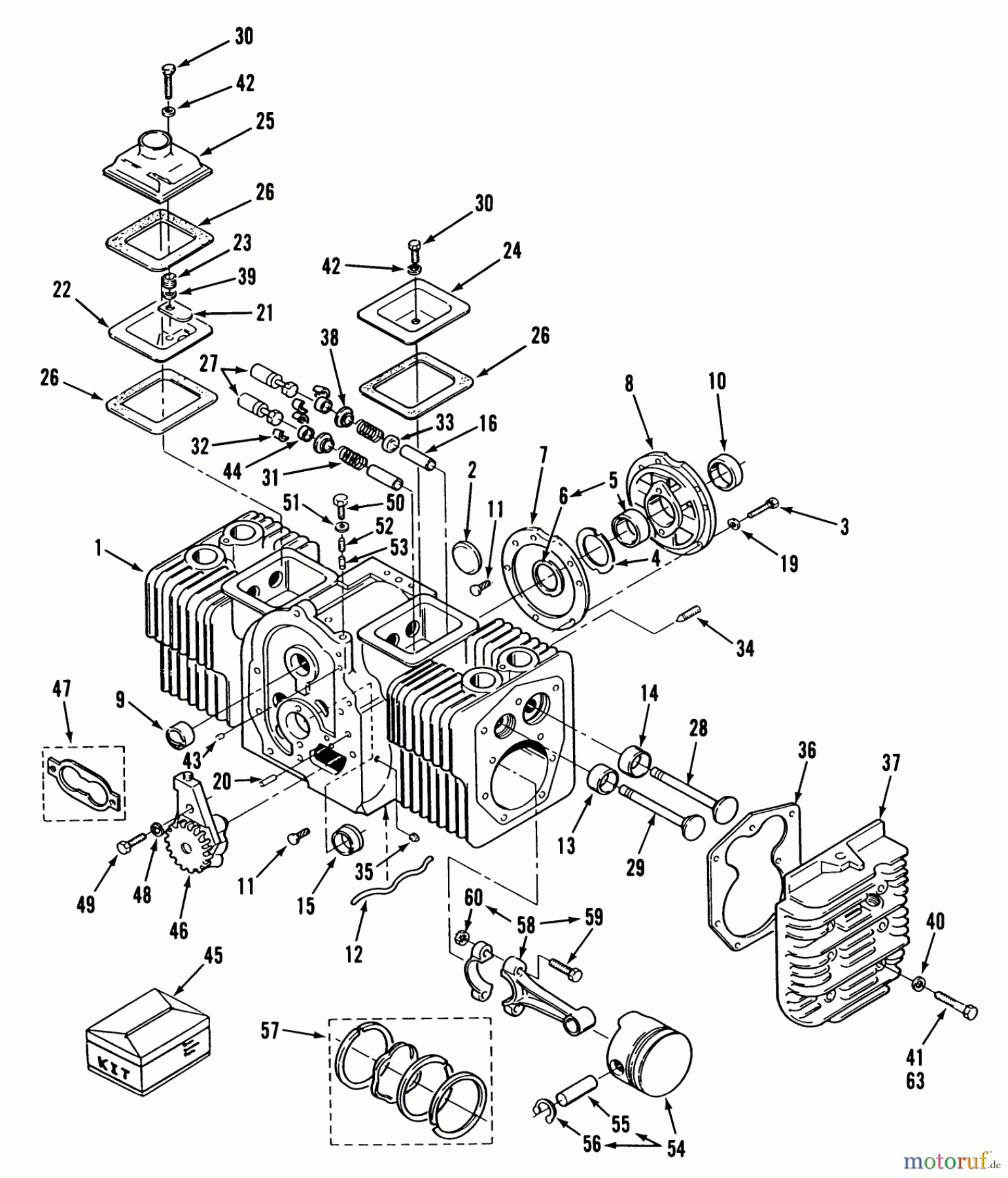 Toro Neu Mowers, Lawn & Garden Tractor Seite 2 C1-20OE01 (520-HC) - Toro 520-HC Garden Tractor, 1988 ENGINE CYLINDER BLOCK