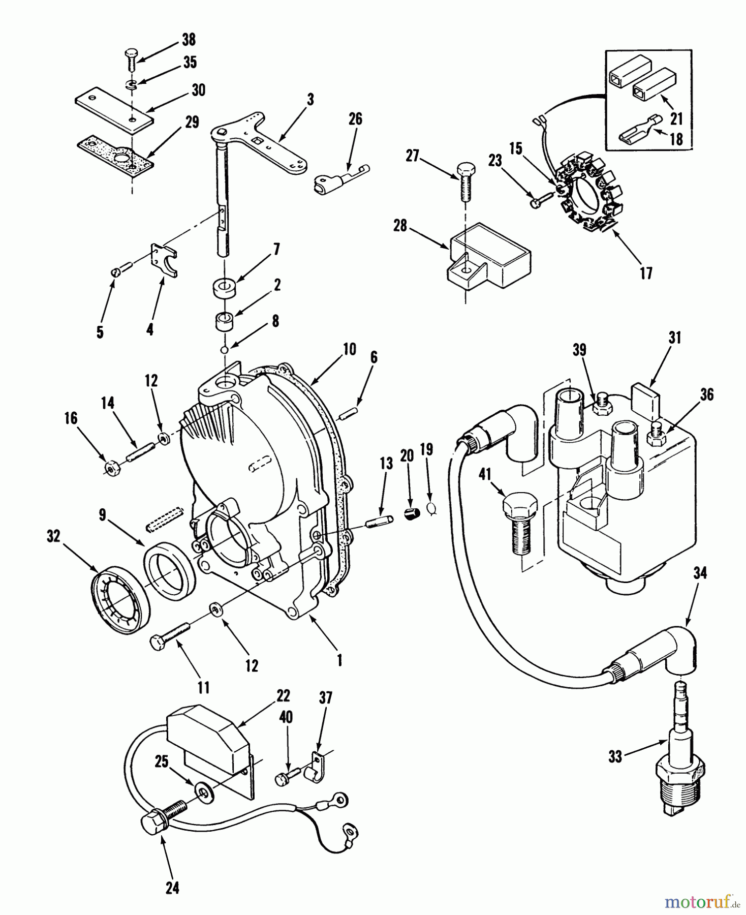 Toro Neu Mowers, Lawn & Garden Tractor Seite 2 C1-20OE02 (520-HC) - Toro 520-HC Garden Tractor, 1989 GEARCASE AND IGNITION CONTROLS