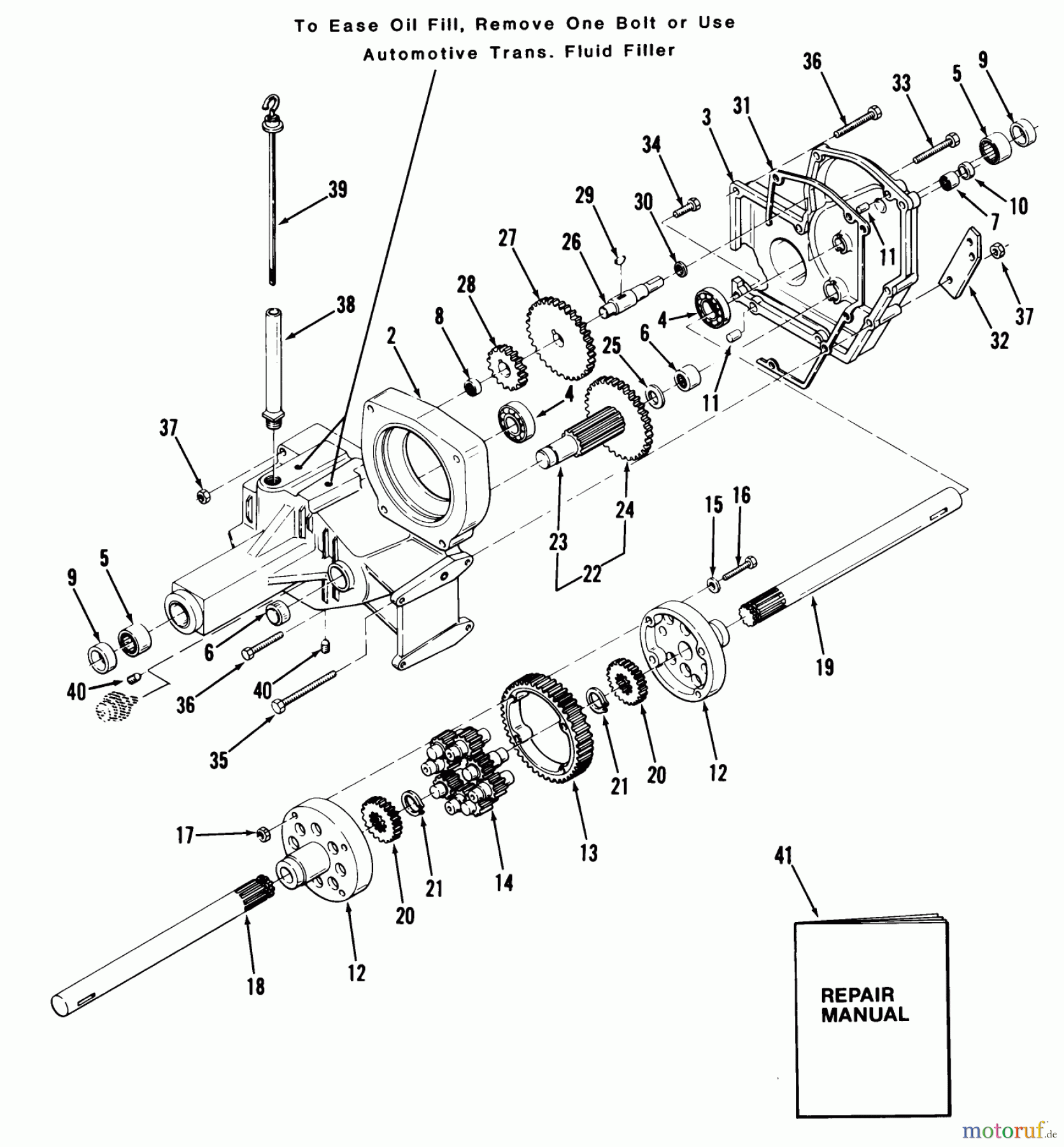 Toro Neu Mowers, Lawn & Garden Tractor Seite 2 C1-20OE02 (520-HC) - Toro 520-HC Garden Tractor, 1989 TRANSAXLE