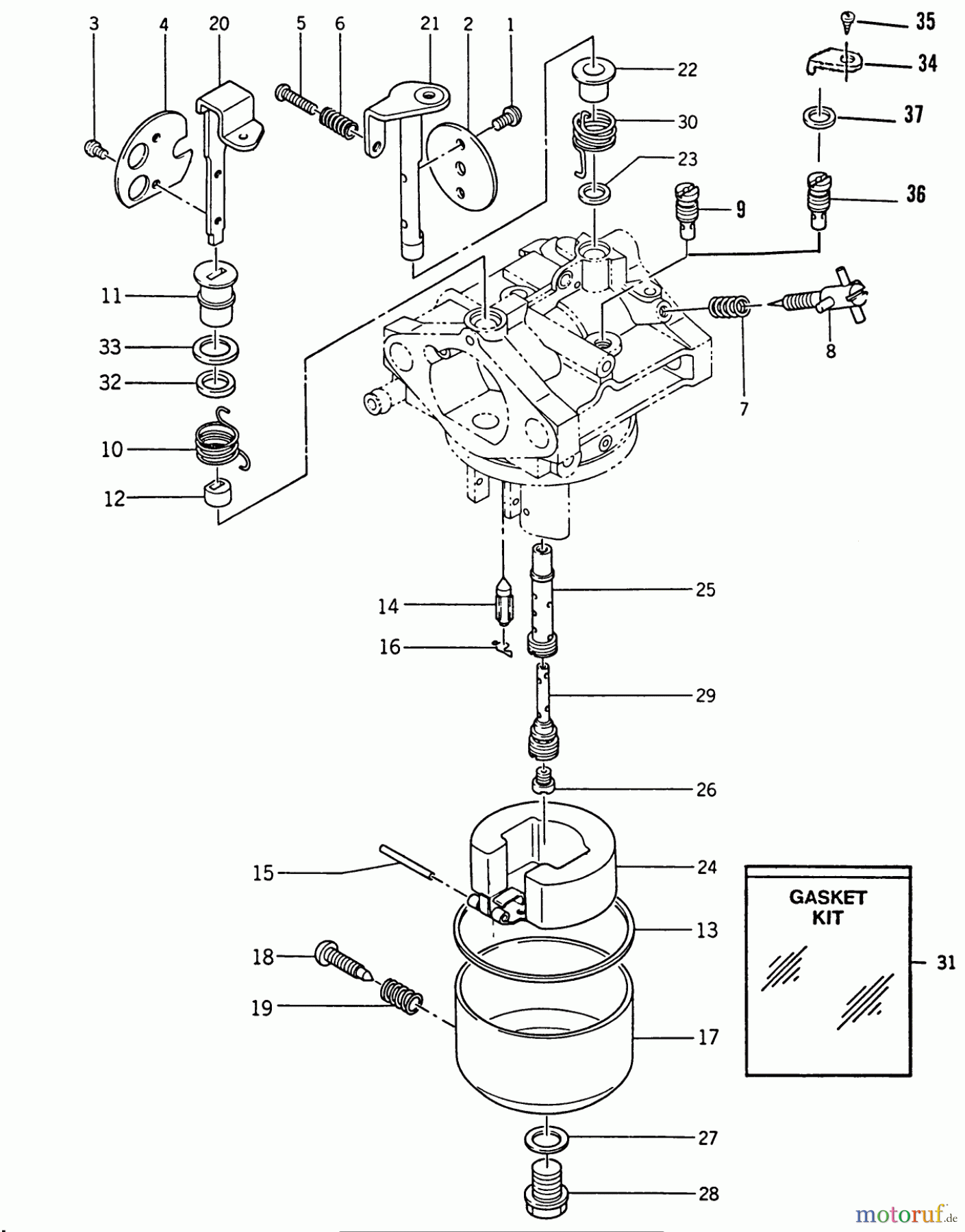Toro Neu Mowers, Lawn & Garden Tractor Seite 1 32-11B402 (211-4) - Toro 211-4 Tractor, 1988 CARBURETOR