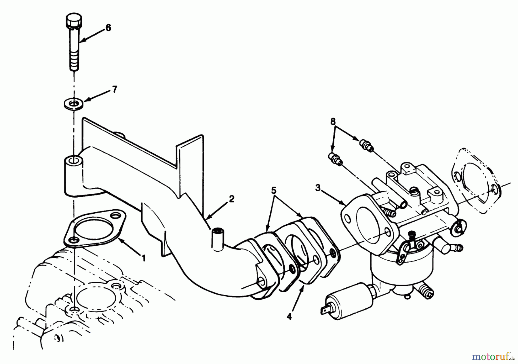  Toro Neu Mowers, Lawn & Garden Tractor Seite 1 32-10BE01 (210-H) - Toro 210-H Tractor, 1990 CARBURETOR