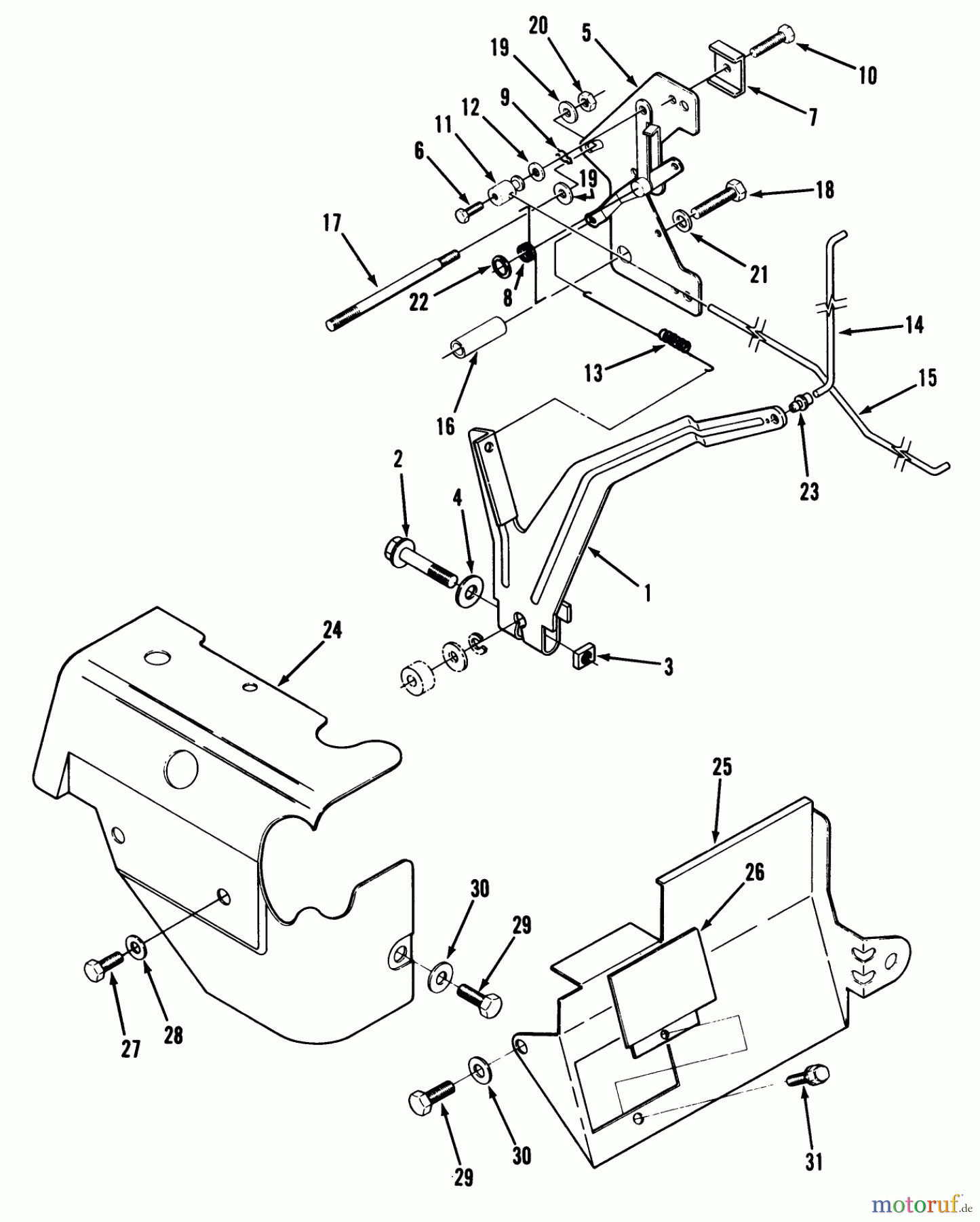 Toro Neu Mowers, Lawn & Garden Tractor Seite 1 32-10BE01 (210-H) - Toro 210-H Tractor, 1990 COVERS & GOVERNOR LINKAGE