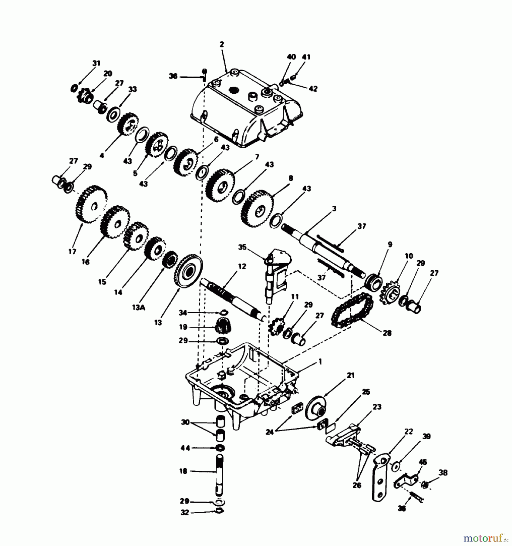 Toro Neu Mowers, Rear-Engine Rider 56138 (8-32) - Toro 8-32 Rear Engine Rider, 1988 (8000001-8999999) TRANSMISSION MODEL 770A