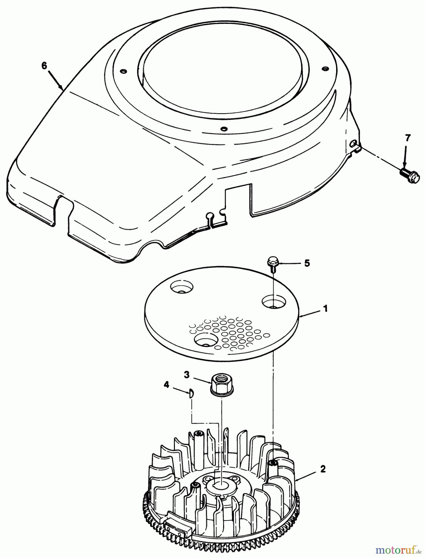 Toro Neu Mowers, Lawn & Garden Tractor Seite 1 32-10BE02 (210-H) - Toro 210-H Tractor, 1991 (1000001-1999999) 12HP ENGINE FLYWHEEL & COVER ASSEMBLY