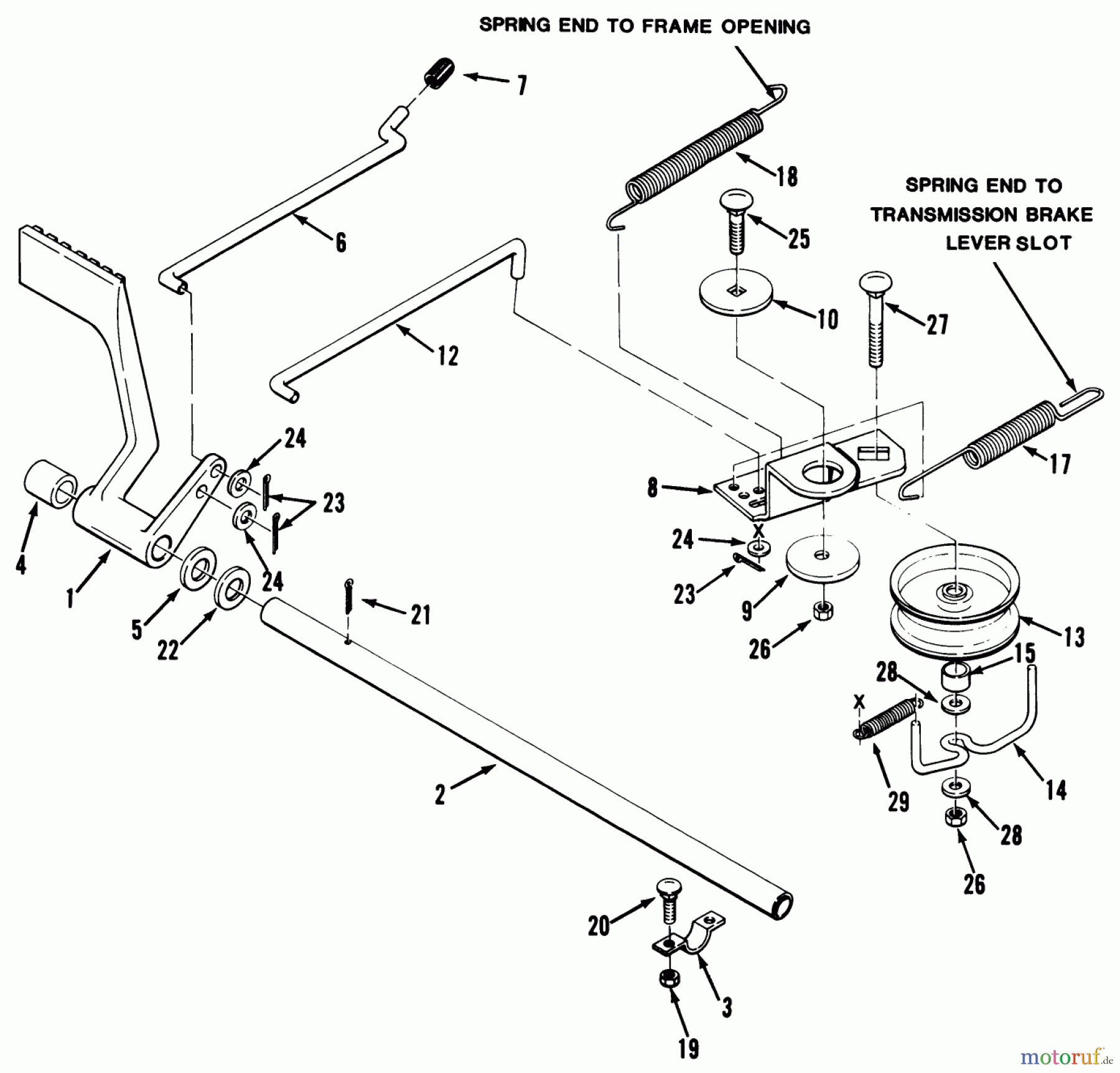 Toro Neu Mowers, Lawn & Garden Tractor Seite 1 32-12OE02 (212-H) - Toro 212-H Tractor, 1991 (1000001-1999999) BRAKE & IDLER ASSEMBLY (210-5 & 212-5)