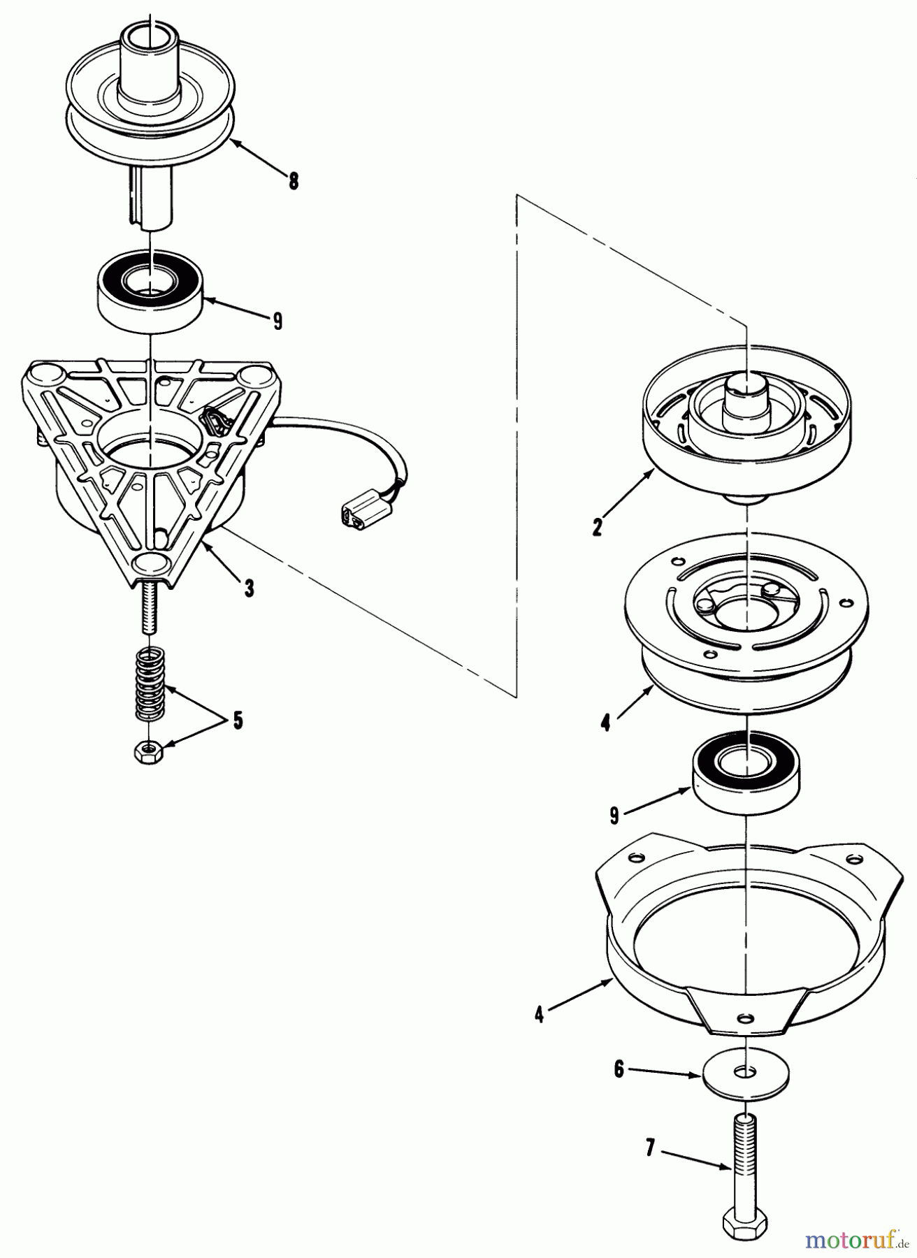 Toro Neu Mowers, Lawn & Garden Tractor Seite 1 32-12OE02 (212-H) - Toro 212-H Tractor, 1991 (1000001-1999999) ENGINE PULLEY & PTO CLUTCH ASSEMBLY