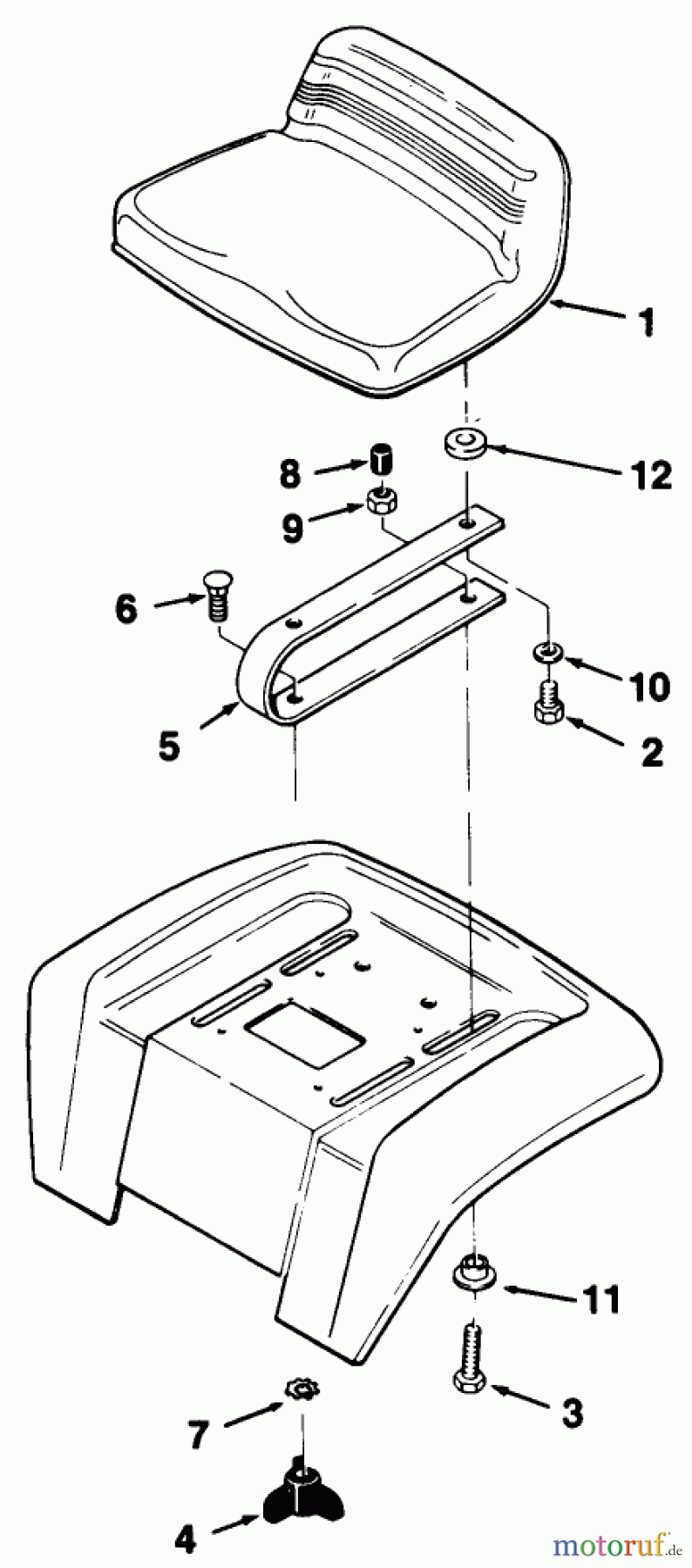 Toro Neu Mowers, Lawn & Garden Tractor Seite 1 32-12OE02 (212-H) - Toro 212-H Tractor, 1991 (1000001-1999999) SEAT ASSEMBLY (210-5 & 210-H)