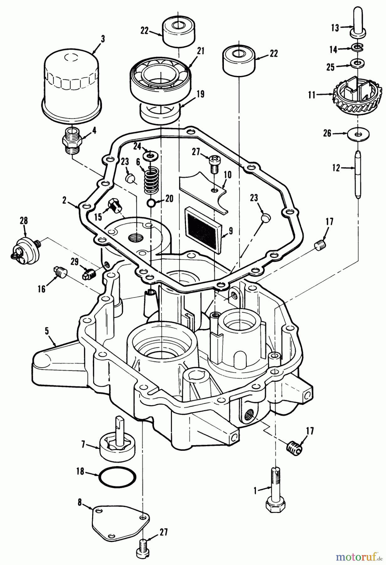 Toro Neu Mowers, Lawn & Garden Tractor Seite 1 32-10BE03 (210-H) - Toro 210-H Tractor, 1992 (2000001-2999999) 12.5HP ENGINE OIL BASE & PUMP ASSEMBLY