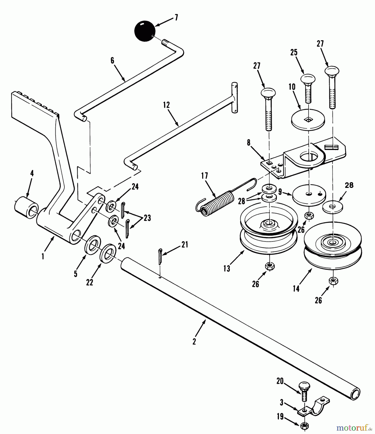  Toro Neu Mowers, Lawn & Garden Tractor Seite 1 32-10B503 (210-5) - Toro 210-5 Tractor, 1992 (2000001-2999999) BRAKE & IDLER ASSEMBLY (210-H & 212-H)