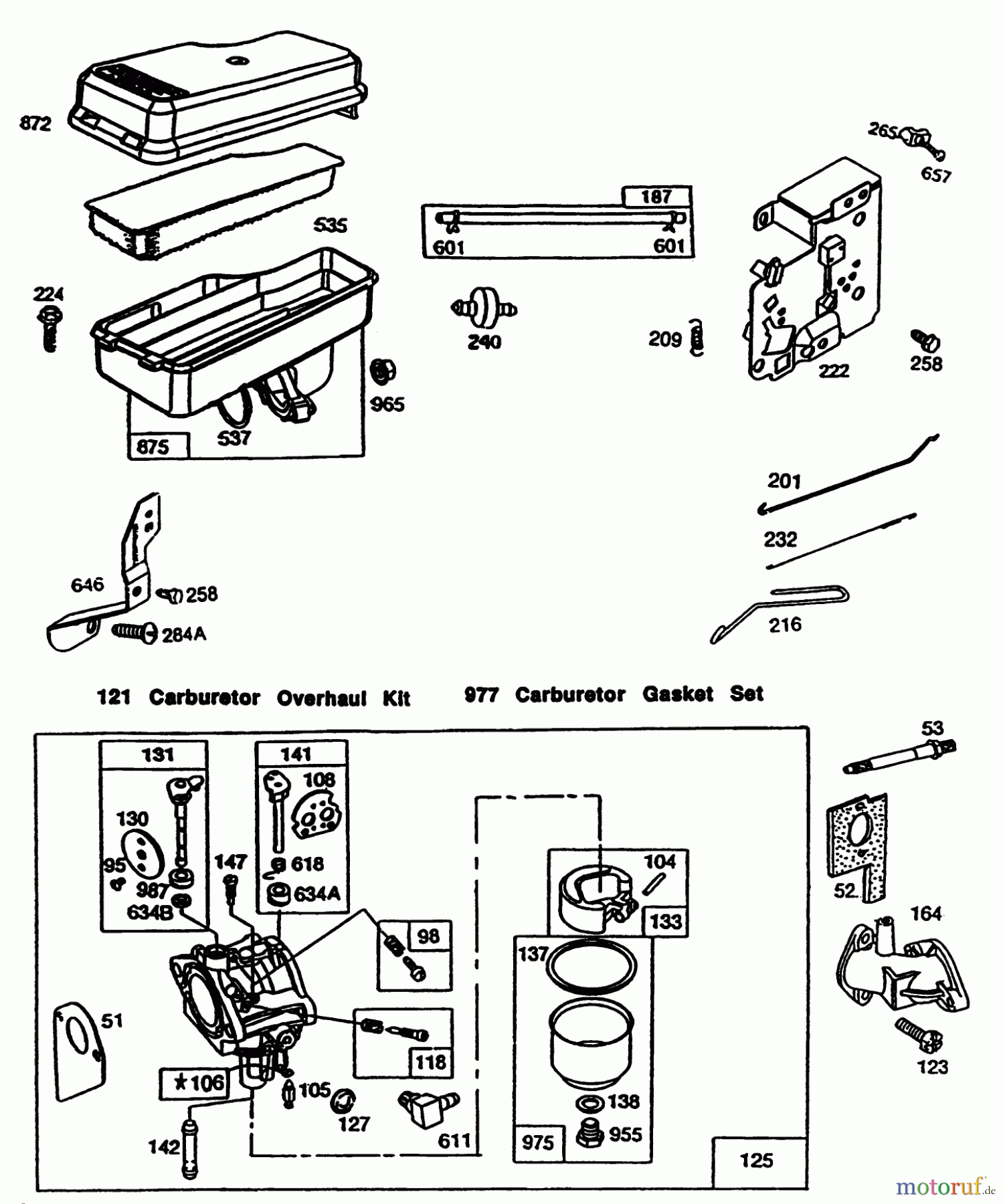  Toro Neu Mowers, Lawn & Garden Tractor Seite 1 32-10BE03 (210-H) - Toro 210-H Tractor, 1992 (2000001-2999999) ENGINE BRIGGS & STRATTON MODEL 257707-0123-01 #2