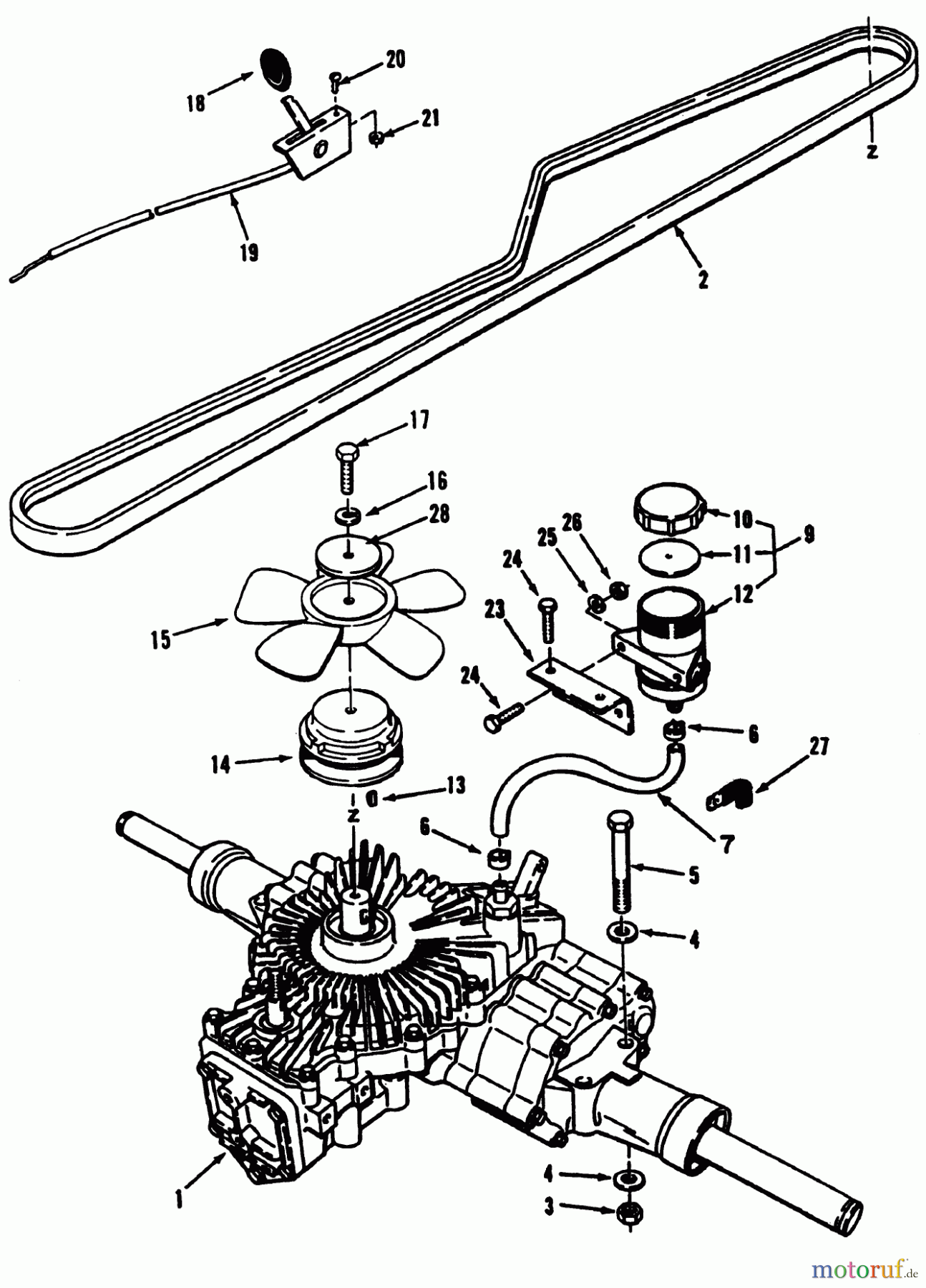 Toro Neu Mowers, Lawn & Garden Tractor Seite 1 32-10BE03 (210-H) - Toro 210-H Tractor, 1992 (2000001-2999999) TRANSMISSION ASSEMBLY (212-H)
