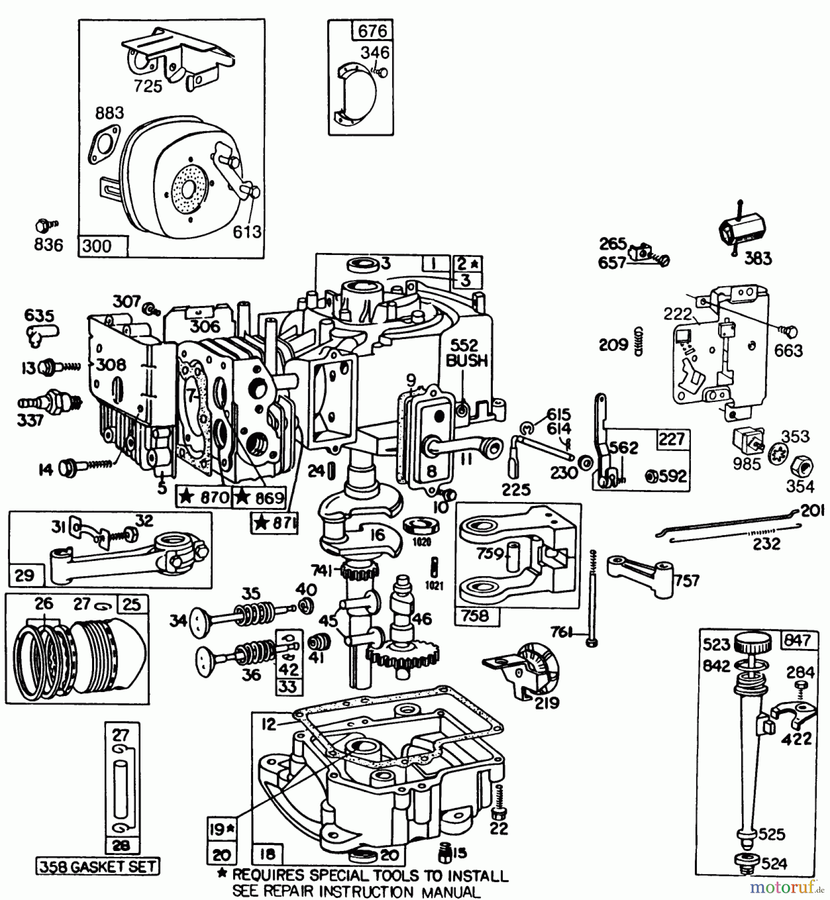 Toro Neu Mowers, Rear-Engine Rider 56145 (8-32) - Toro 8-32 Rear Engine Rider, 1989 (9000001-9999999) ENGINE MODEL NO. 191707-2161-01 #2