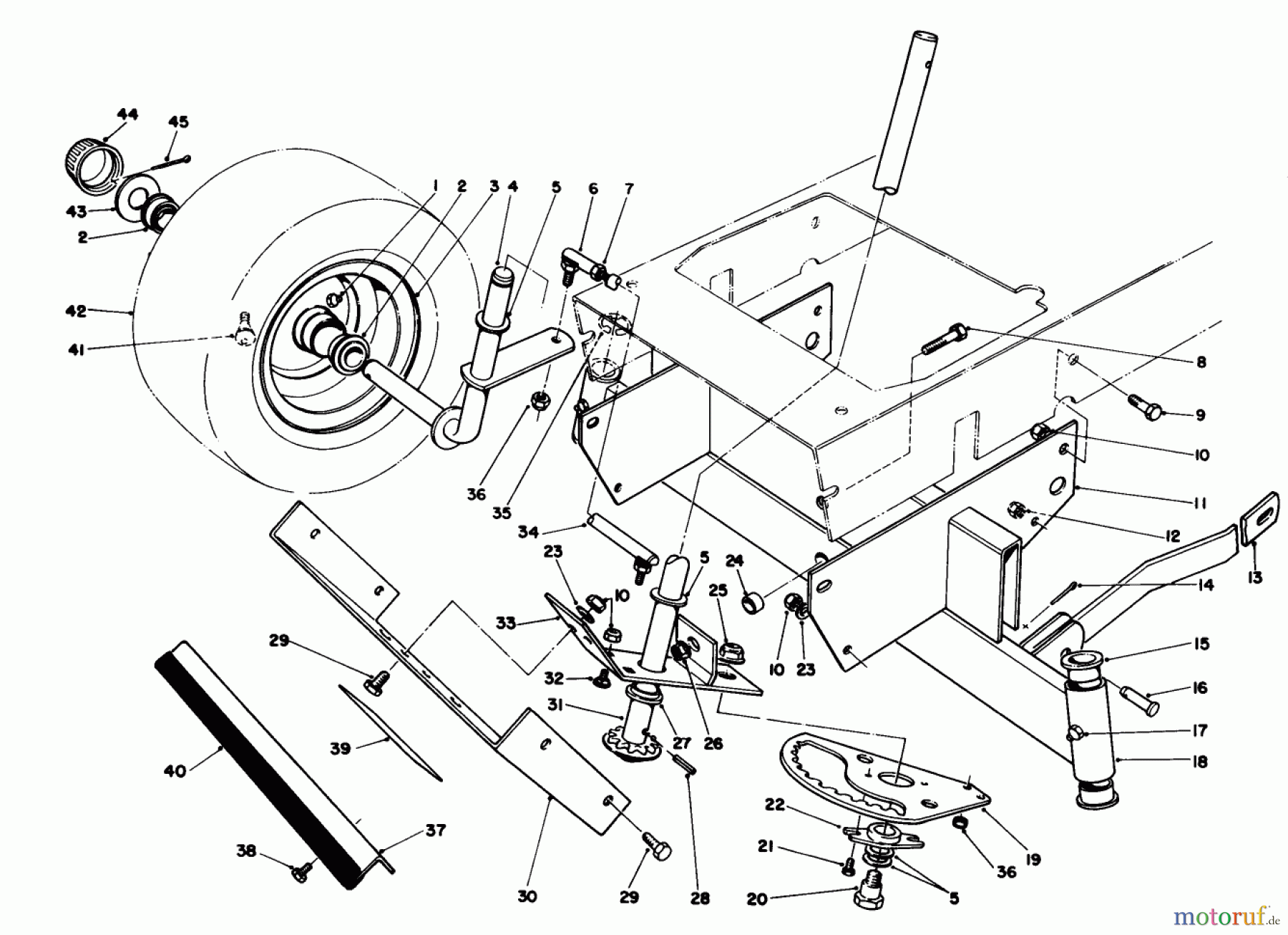 Toro Neu Mowers, Rear-Engine Rider 56145 (8-32) - Toro 8-32 Rear Engine Rider, 1989 (9000001-9999999) FRONT AXLE ASSEMBLY