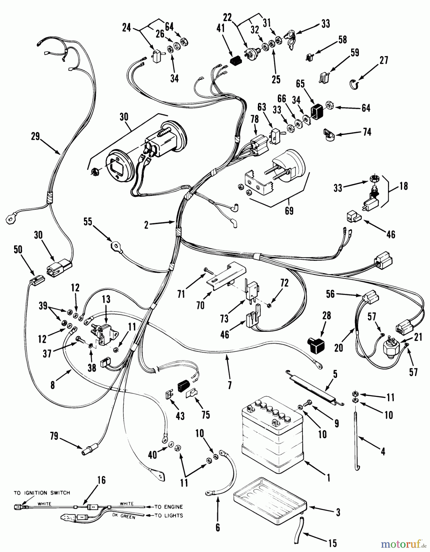 Toro Neu Mowers, Lawn & Garden Tractor Seite 1 32-12BE01 (212-H) - Toro 212-H Tractor, 1989 ELECTRICAL SYSTEM