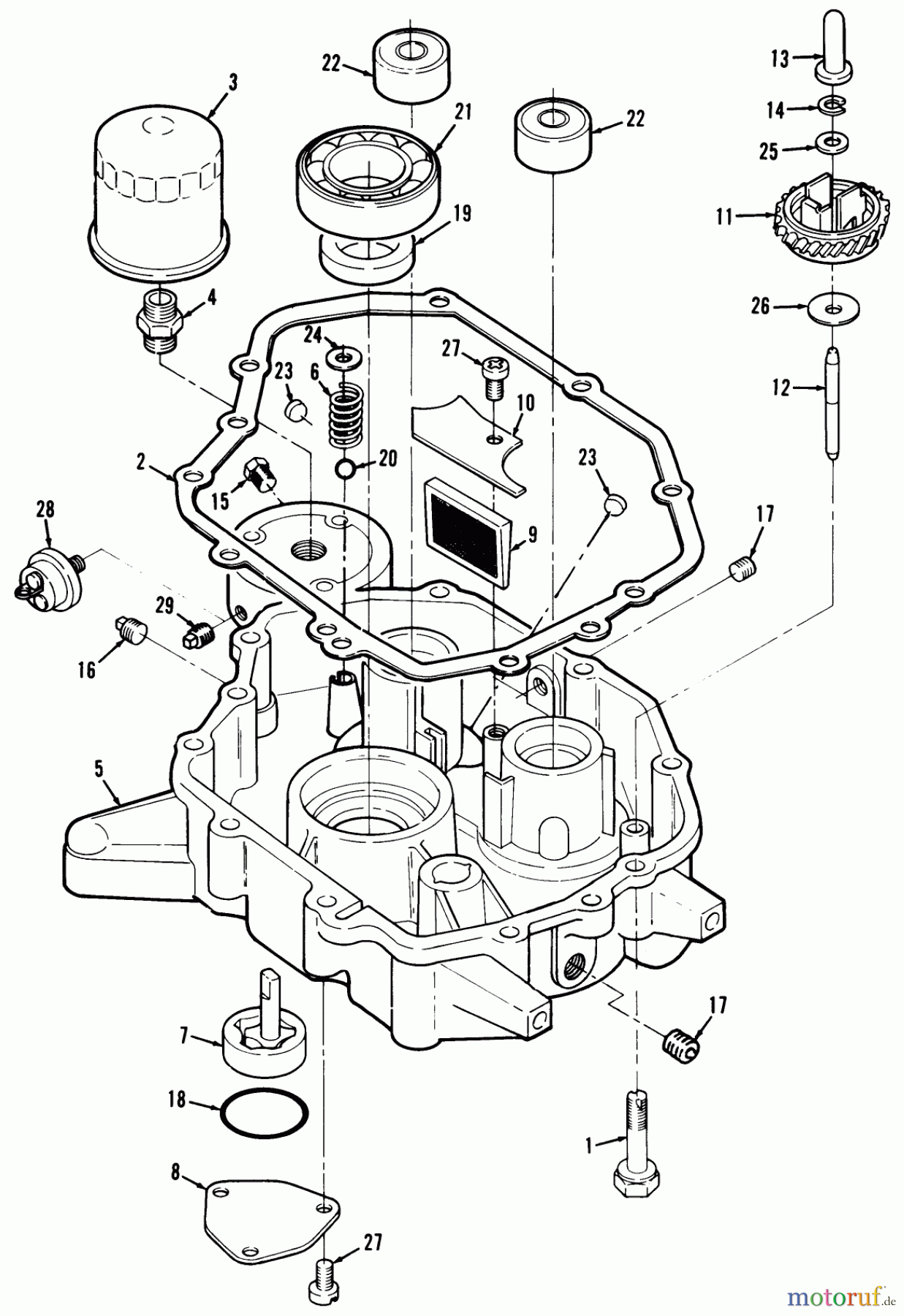 Toro Neu Mowers, Lawn & Garden Tractor Seite 1 32-1205A1 (212-5) - Toro 212-5 Tractor, 1991 (1000001-1999999) 12HP ENGINE OIL BASE AND PUMP ASSEMBLY