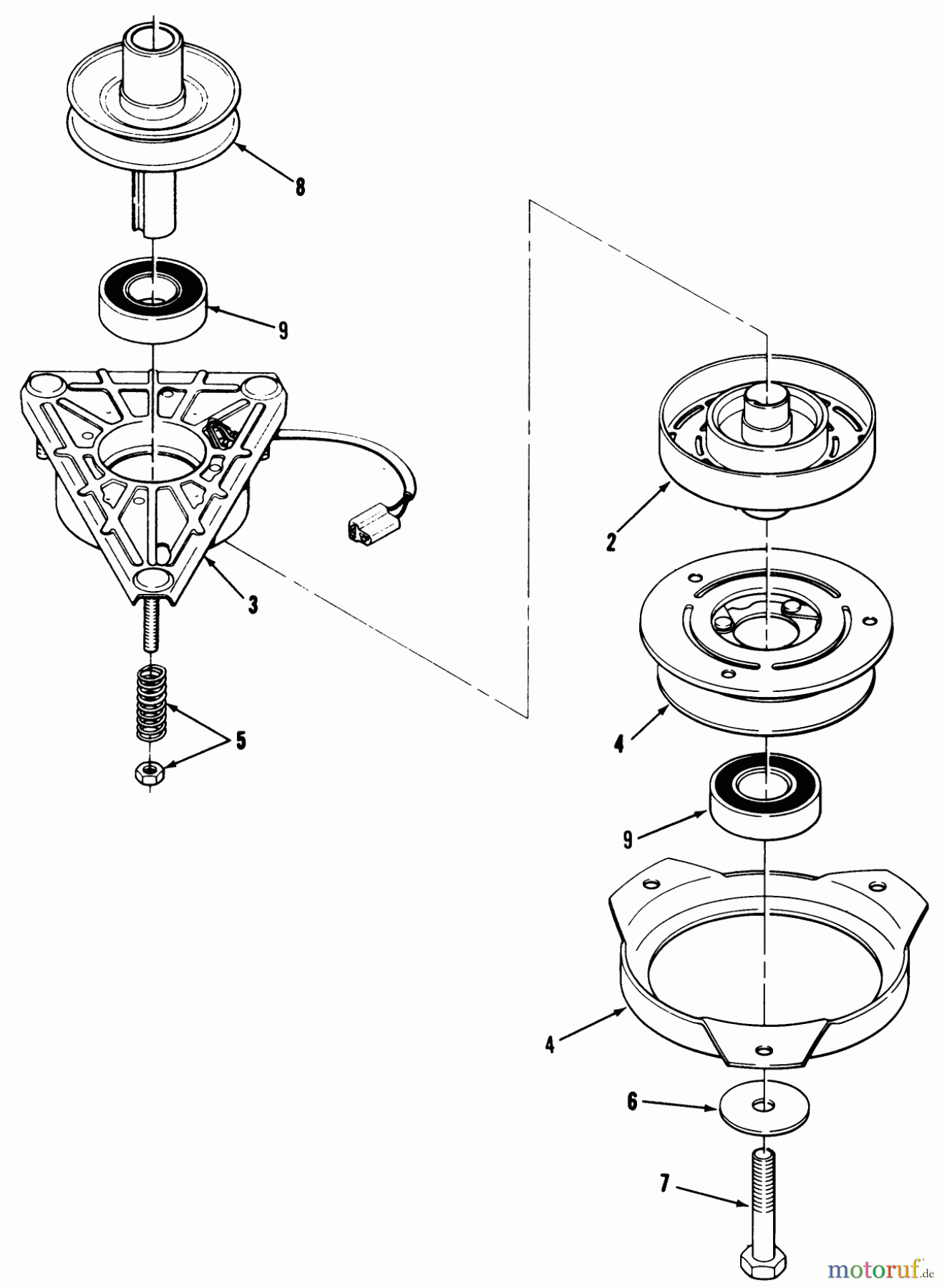  Toro Neu Mowers, Lawn & Garden Tractor Seite 1 32-1205A1 (212-5) - Toro 212-5 Tractor, 1991 (1000001-1999999) ENGINE PULLEY AND PTO CLUTCH