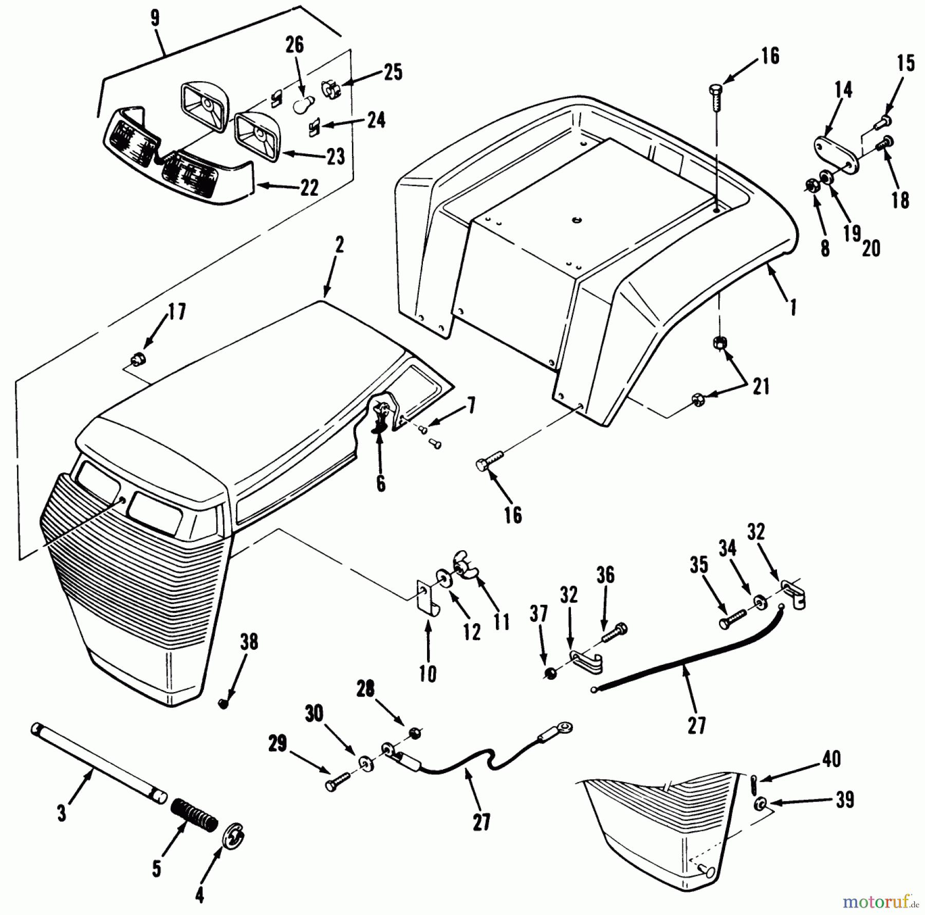  Toro Neu Mowers, Lawn & Garden Tractor Seite 1 32-120EA1 (212-H)- Toro 212-H Tractor, 1991 (1000001-1999999) FRAME, SHEET METAL AND COVERS #2