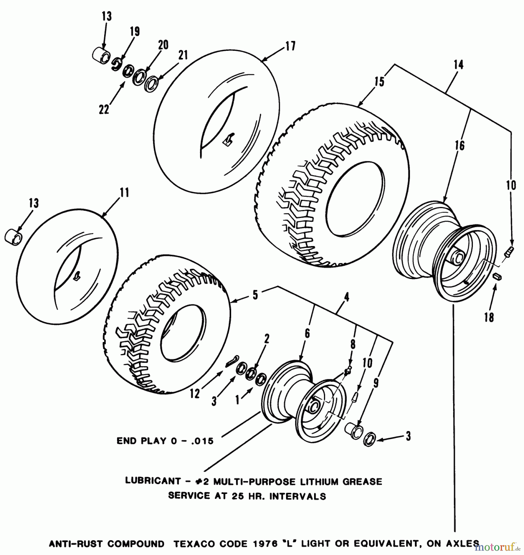  Toro Neu Mowers, Lawn & Garden Tractor Seite 1 32-1205A1 (212-5) - Toro 212-5 Tractor, 1991 (1000001-1999999) WHEELS AND TIRES