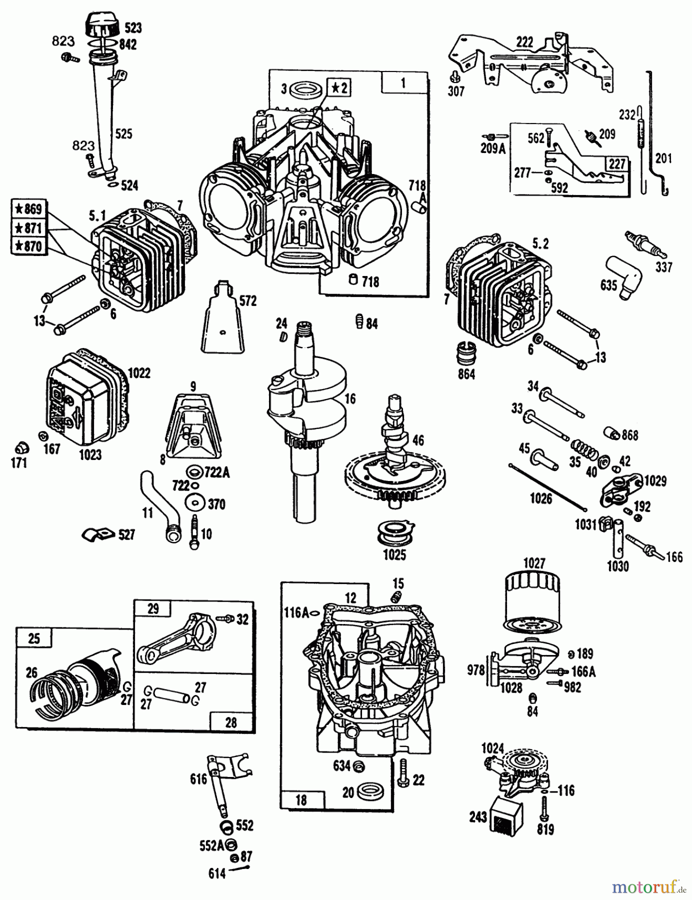 Toro Neu Mowers, Lawn & Garden Tractor Seite 1 32-16BE01 (216-H) - Toro 216-H Tractor, 1990 CYLINDER, OIL PUMP AND CRANKSHAFT