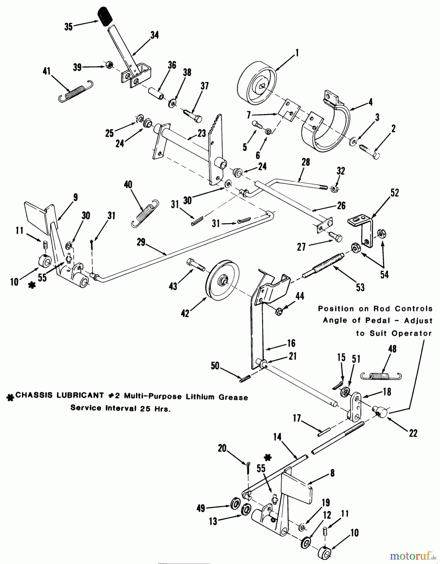  Toro Neu Mowers, Lawn & Garden Tractor Seite 1 41-20OE01 (520-H) - Toro 520-H Garden Tractor, 1990 CLUTCH, BRAKE AND SPEED CONTROL LINKAGE-520-8