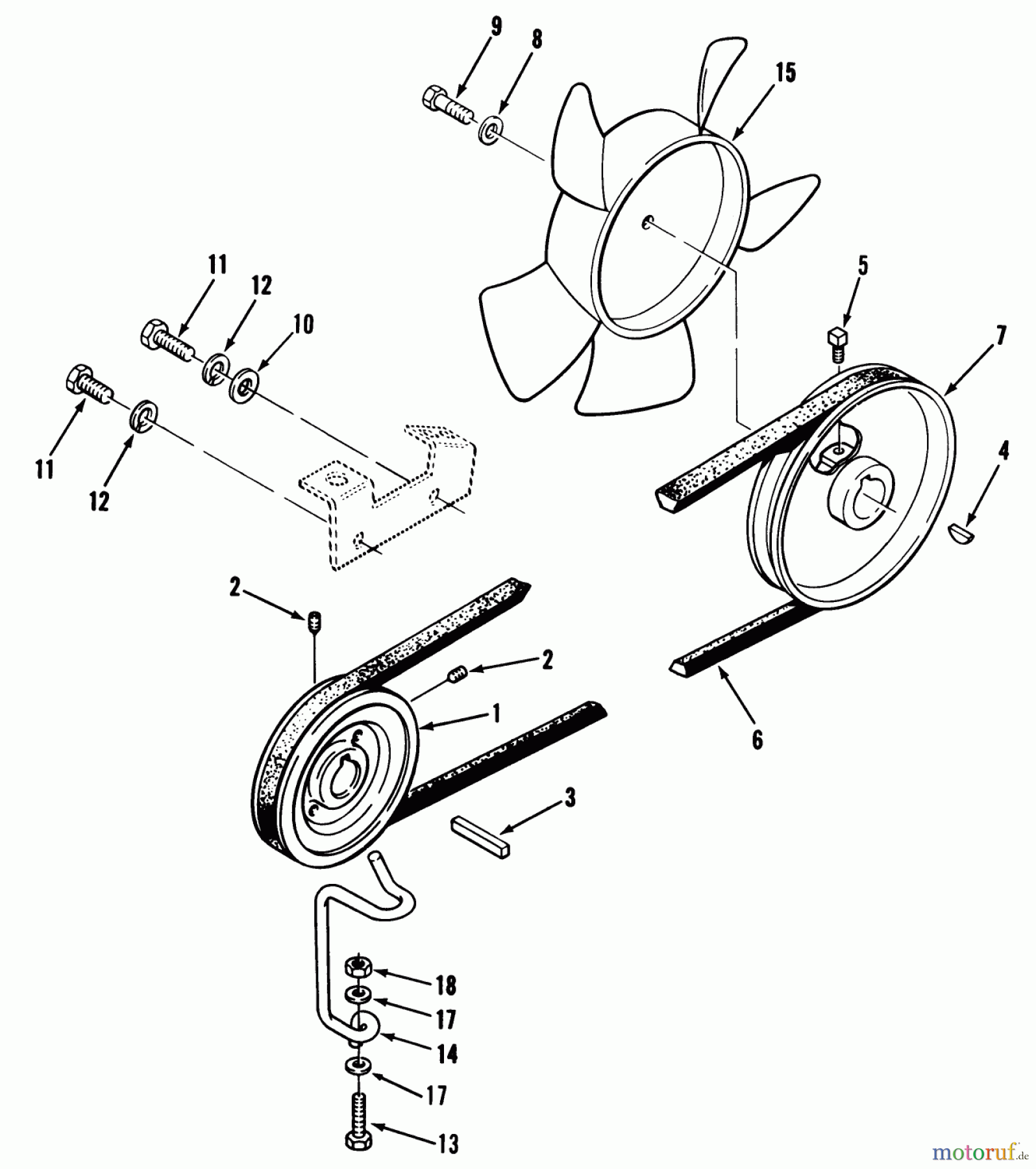  Toro Neu Mowers, Lawn & Garden Tractor Seite 1 41-20OE01 (520-H) - Toro 520-H Garden Tractor, 1990 DRIVE BELT AND PULLEYS
