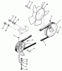 Toro 41-20OE01 (520-H) - 520-H Garden Tractor, 1990 Ersatzteile DRIVE BELT AND PULLEYS