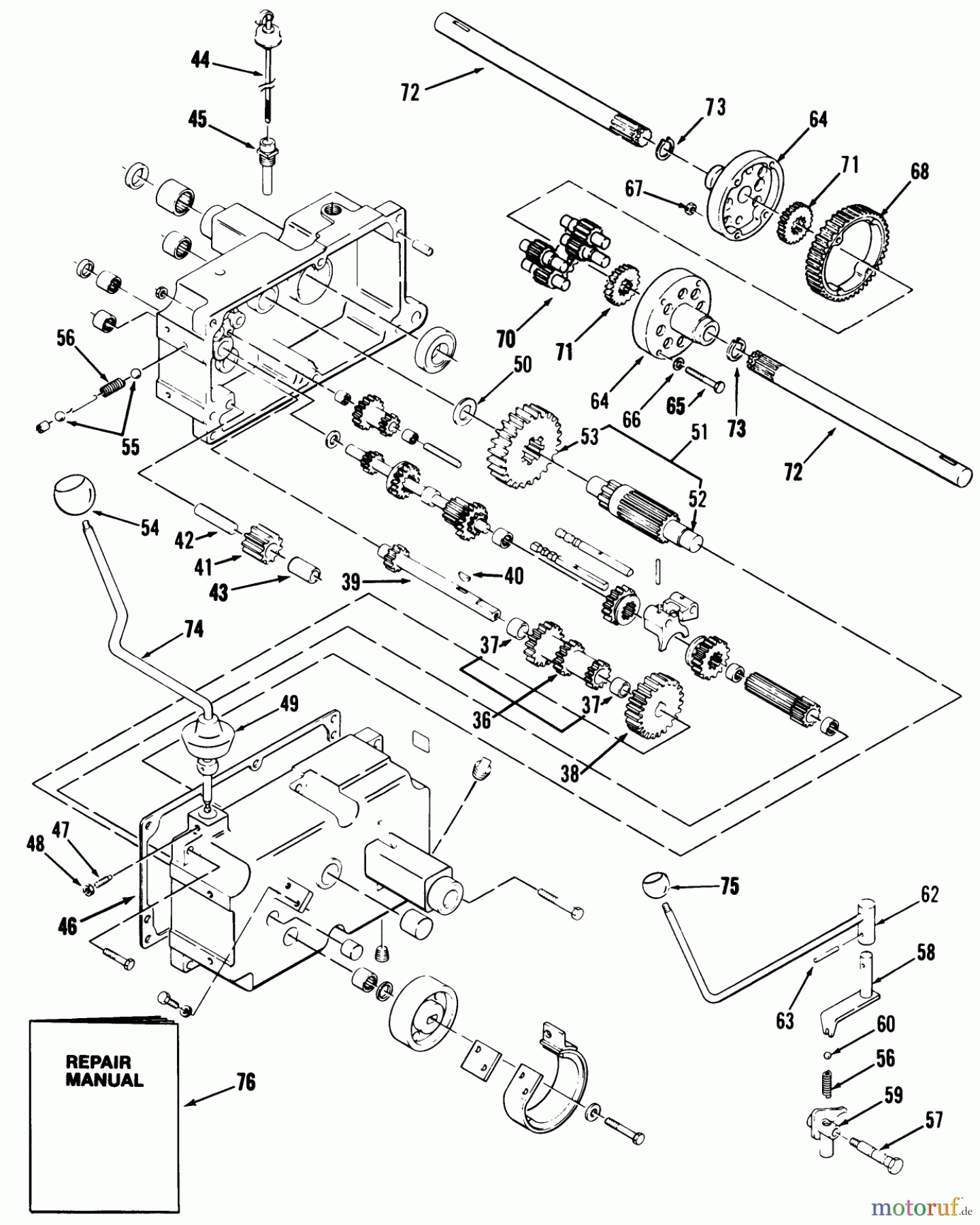  Toro Neu Mowers, Lawn & Garden Tractor Seite 1 41-20OE01 (520-H) - Toro 520-H Garden Tractor, 1990 MECHANICAL TRANSMISSION 8-SPEED #2
