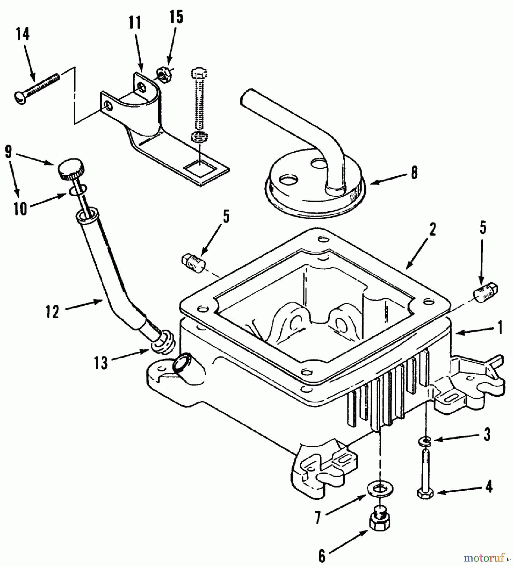  Toro Neu Mowers, Lawn & Garden Tractor Seite 1 41-20OE01 (520-H) - Toro 520-H Garden Tractor, 1990 OIL BASE FILL TUBE AND BRACKET