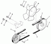 Toro 41-20OE02 (520-H) - 520-H Garden Tractor, 1991 (1000001-1999999) Ersatzteile DRIVE BELT AND PULLEYS